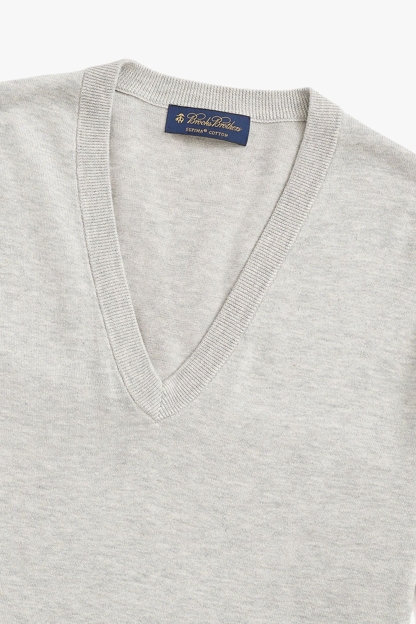 SUPIMA COTTON V-NECK SWEATER GREY 5