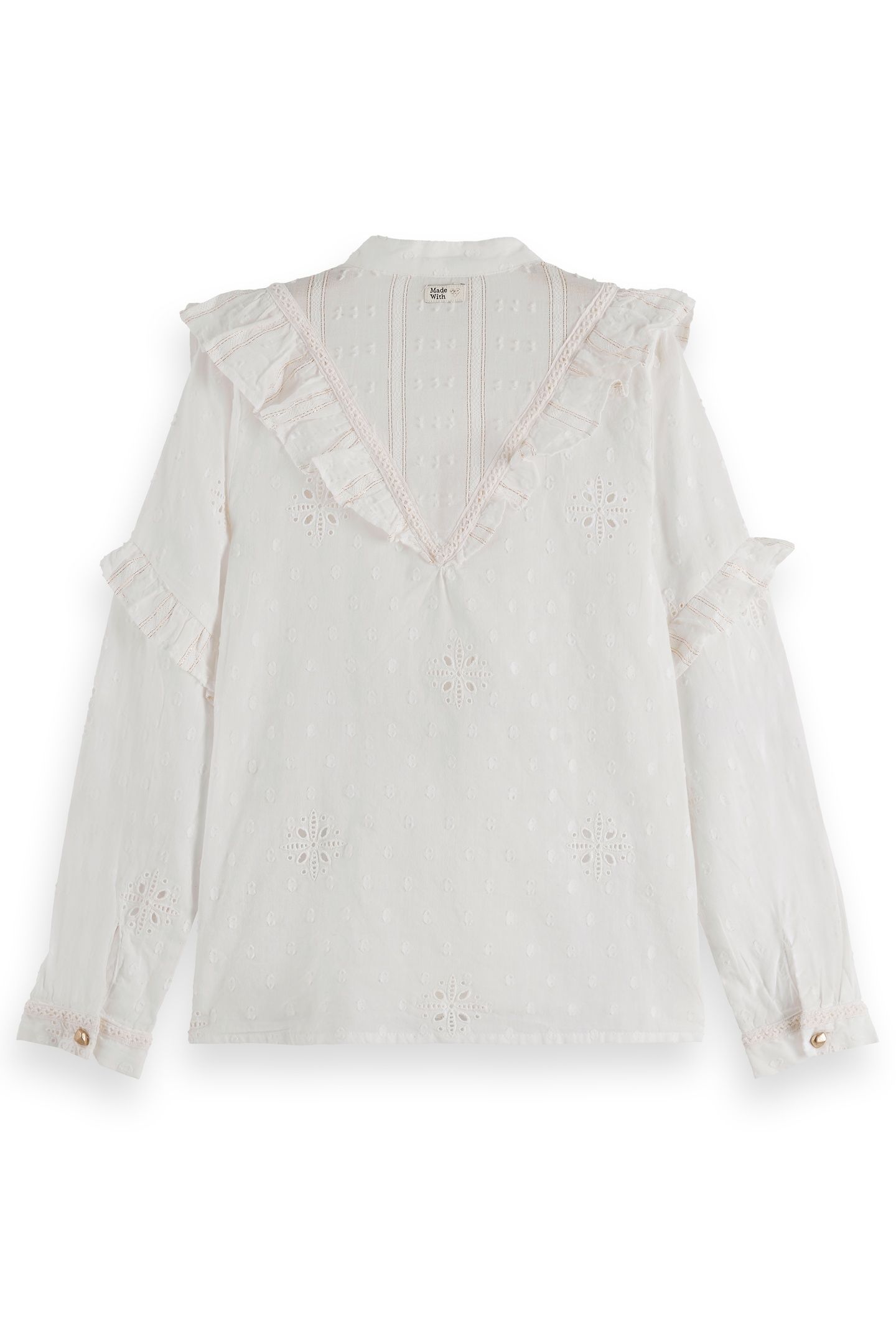 GIRL FANCY LUREX COTTON SHIRT EGGNOG 1