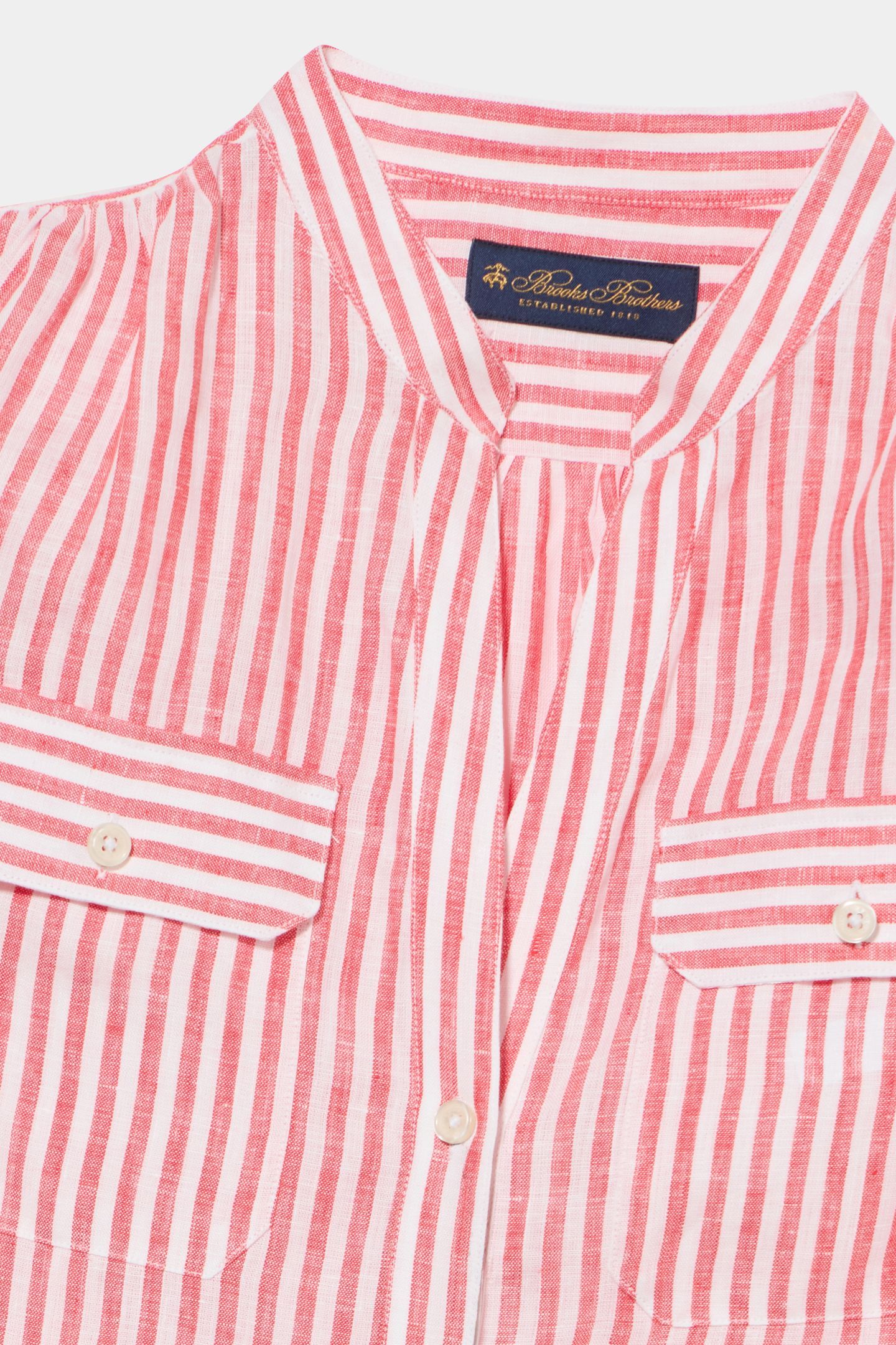 COREAN COLLAR SHIRT LINEN RED 4