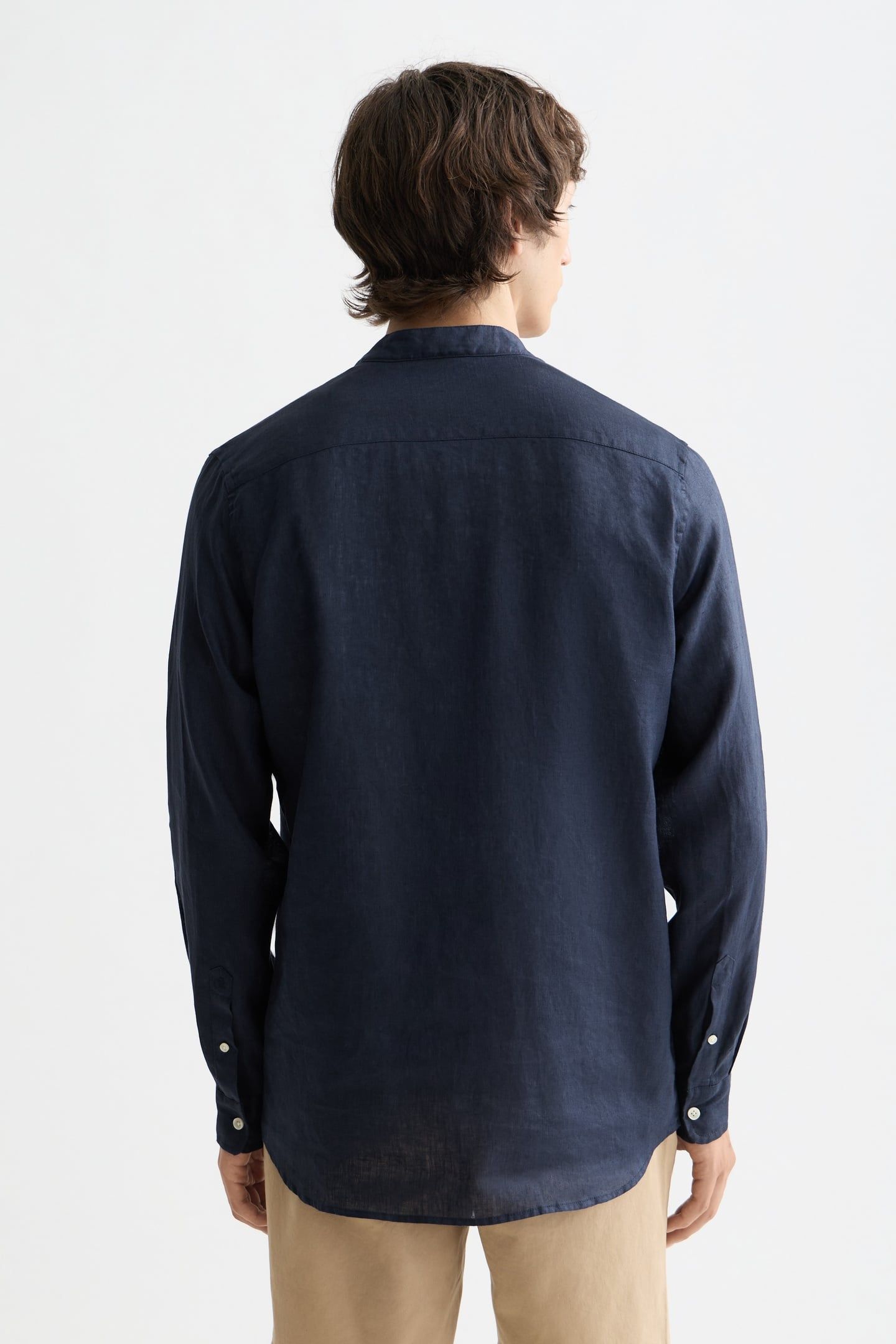 CORE - LINEN SHIRT LS STAND UP COLLAR NIGHT 2