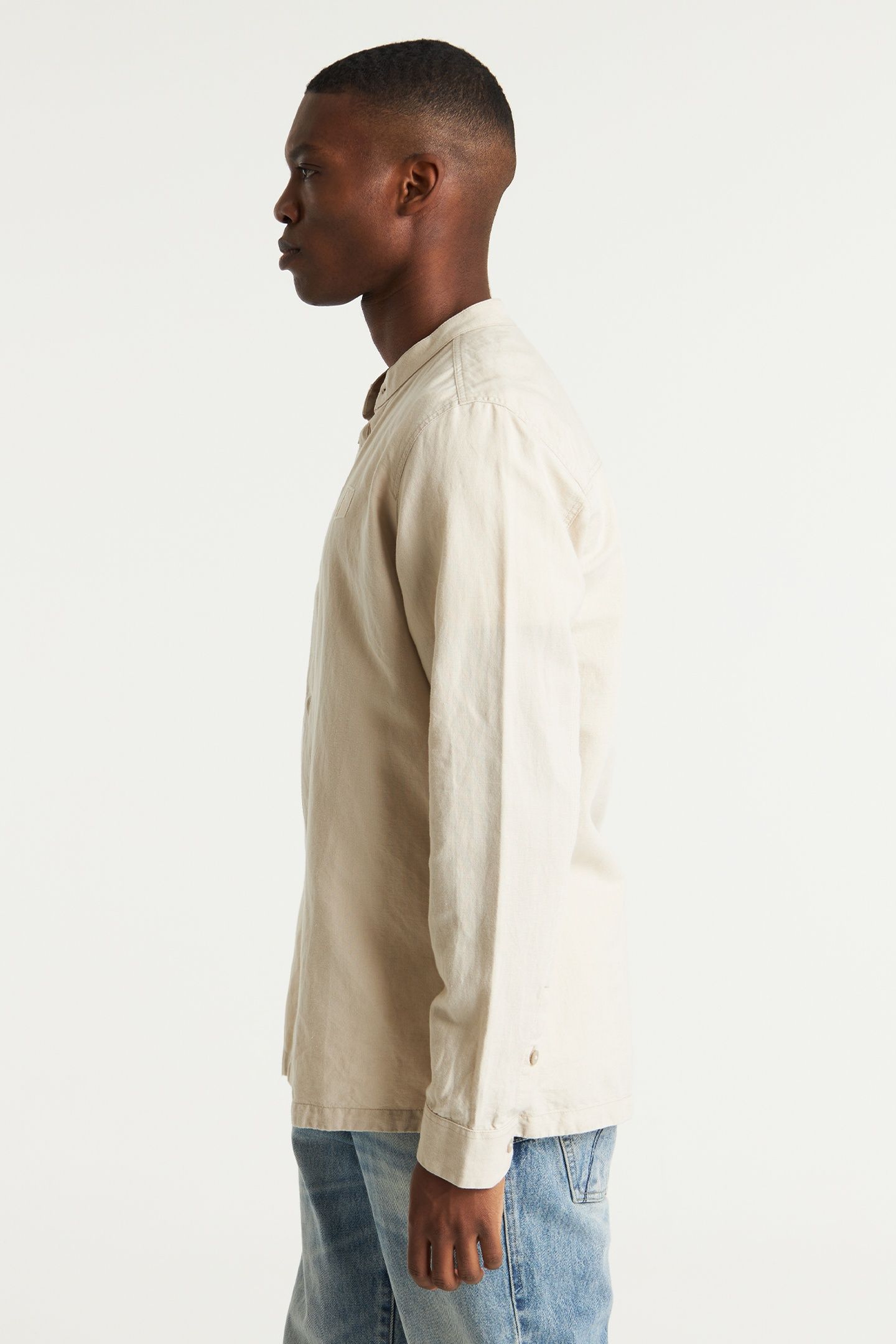 MAO LINEN SHIRT LONG SLEEVE SILVER LINING 3