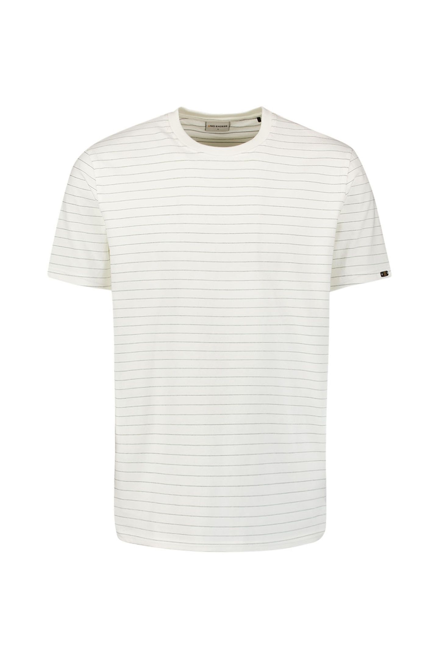 T-SHIRT CREWNECK YARN DYED PIN STRIPE OFFWHITE 5