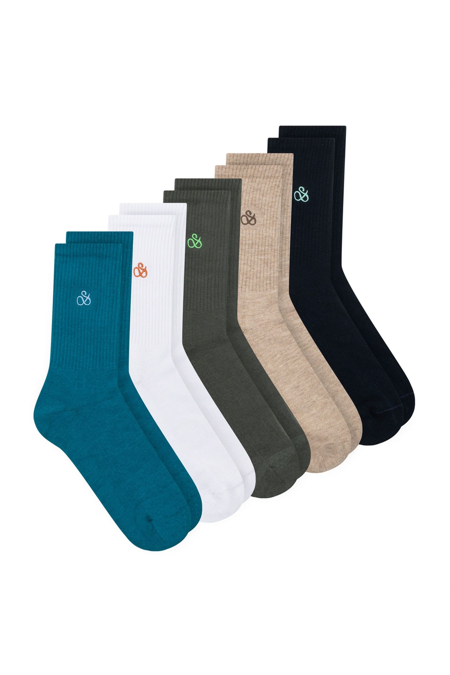 5PK MENS 1/2 TERRY COTTON BLEND GIFT SET BOX MEDIUM GREEN 2