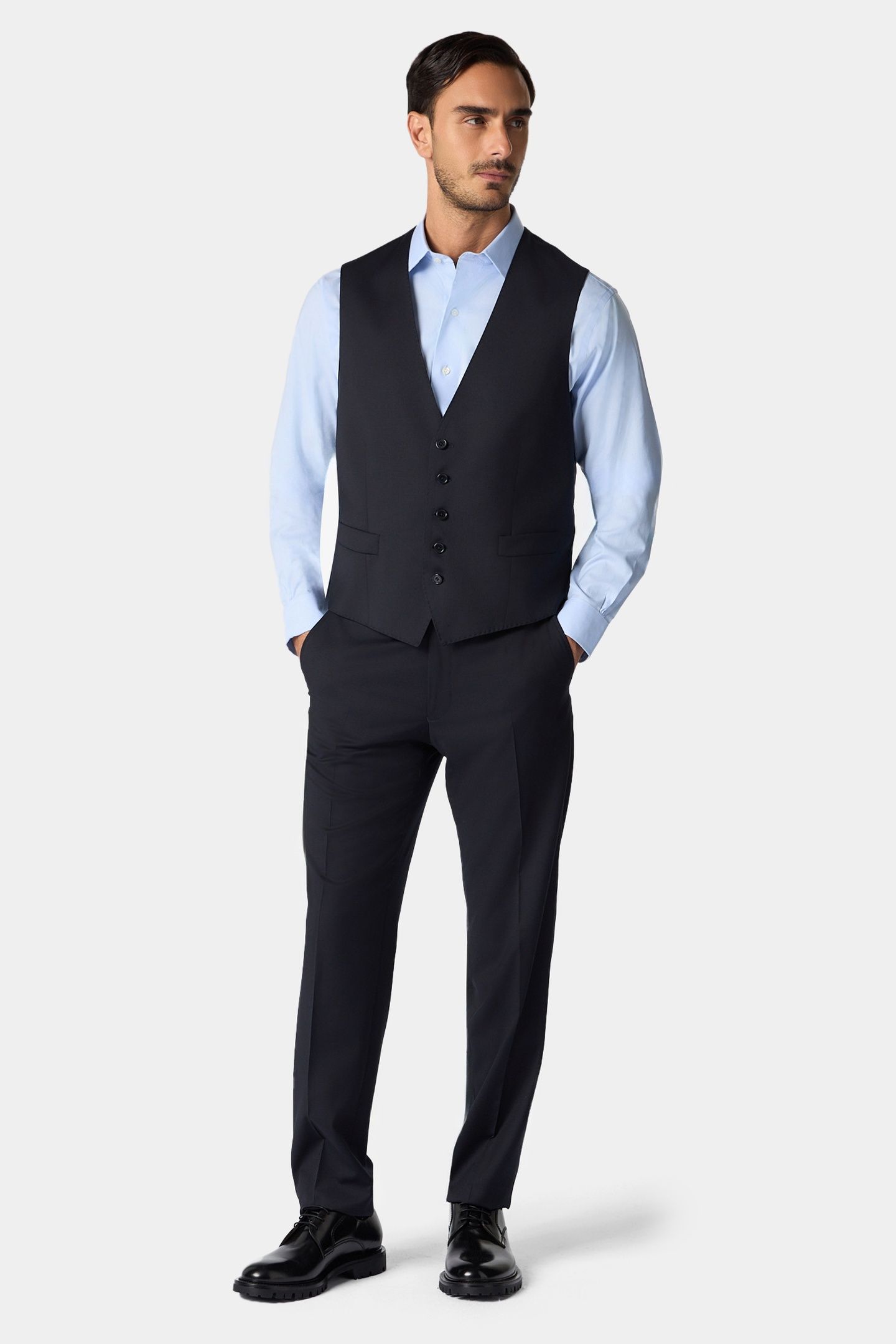 REGULAR FIT NON-IRON STRETCH PINPOINT SHIRT WITH AINSLEY COL 2