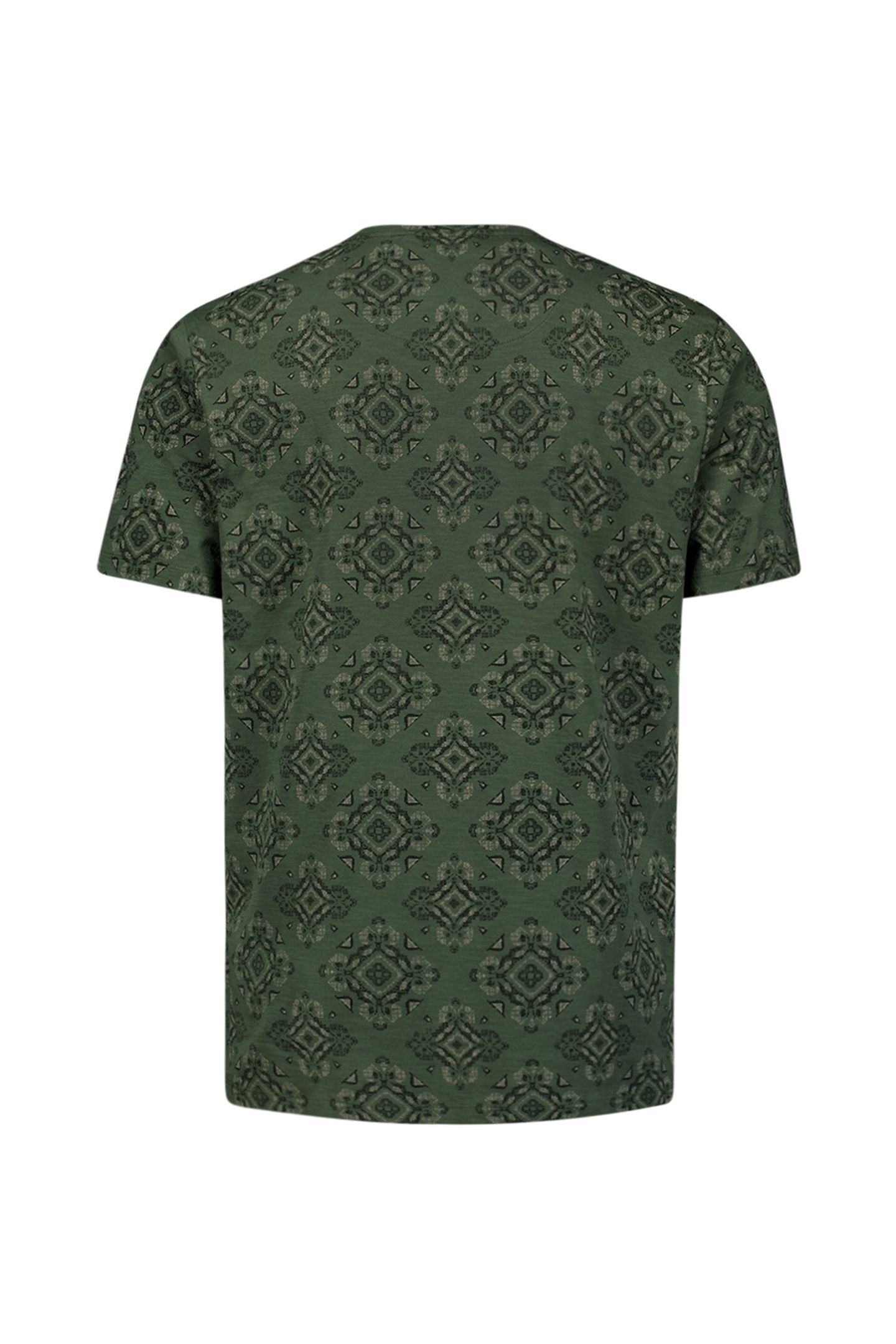 T-SHIRT CREWNECK ALLOVER PRINTED GARMENT DYED SLUB DARK GREE 6