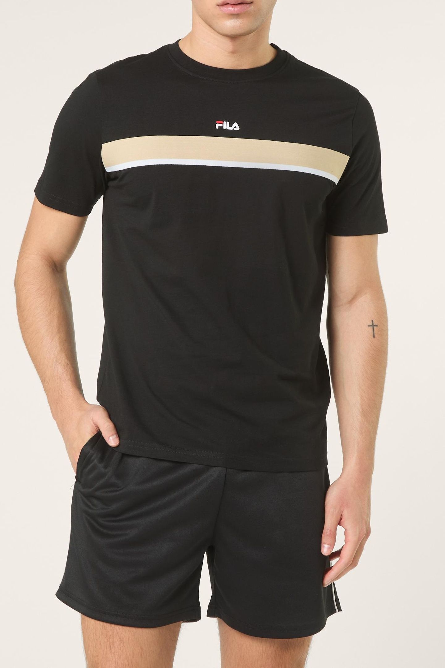 SAGANO REGULAR TAPED T-SHIRT BLACK 1