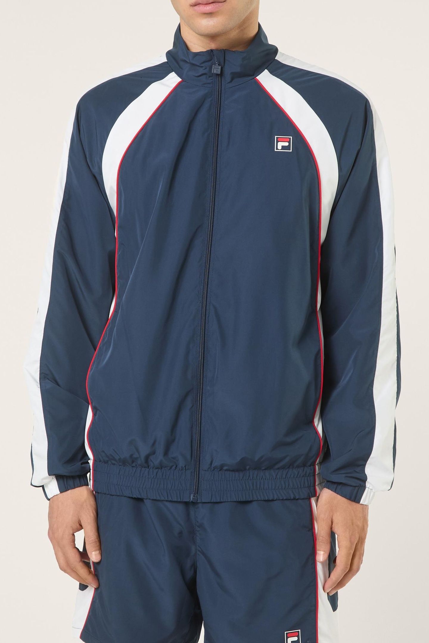 PISTOIA RELAXED BLOCKED WOVEN TRACK JACKET BLACK IRIS-BRIGHT 1