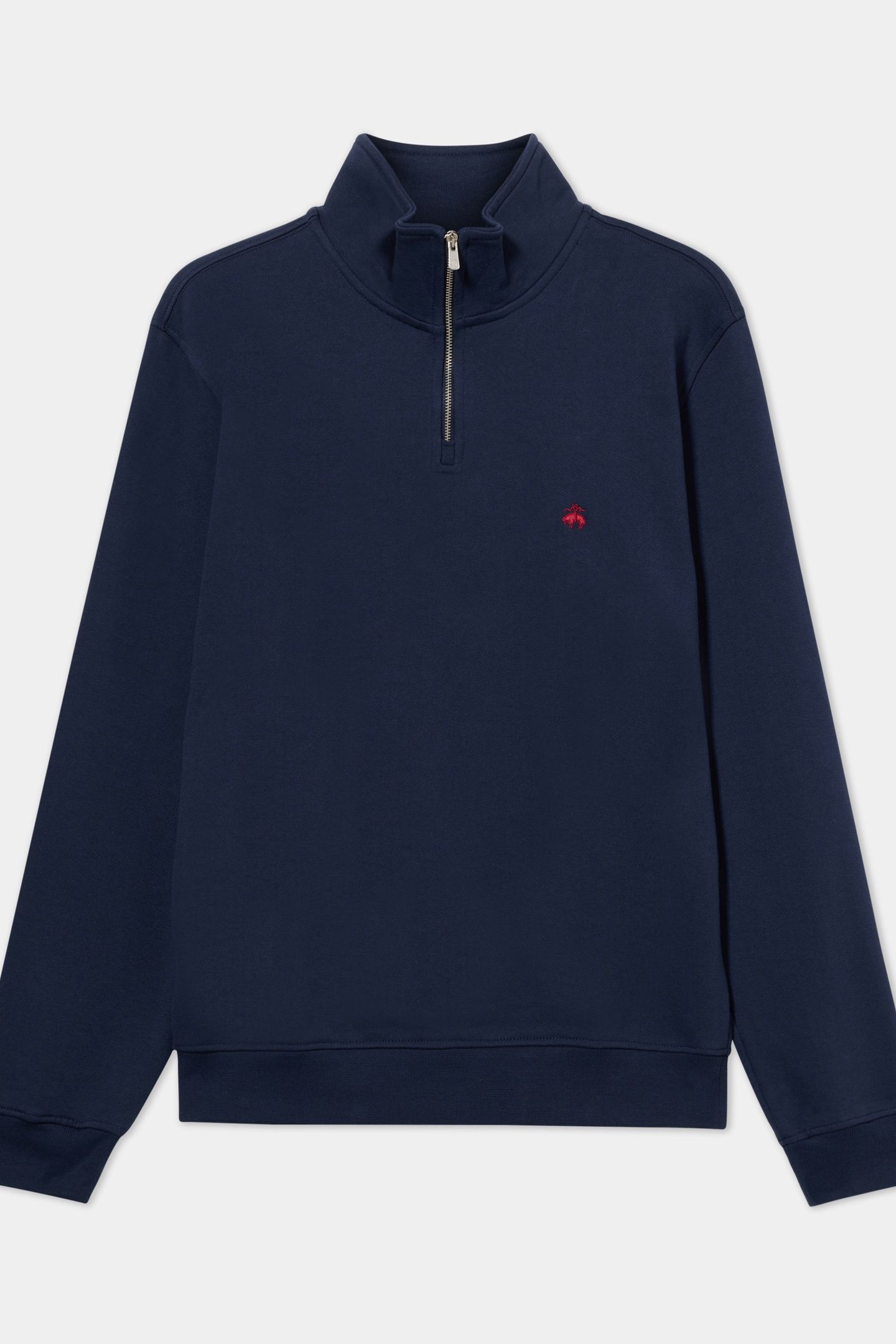 PLAIN HALF-ZIP SWEATSHIRT COTTON NAVY 3