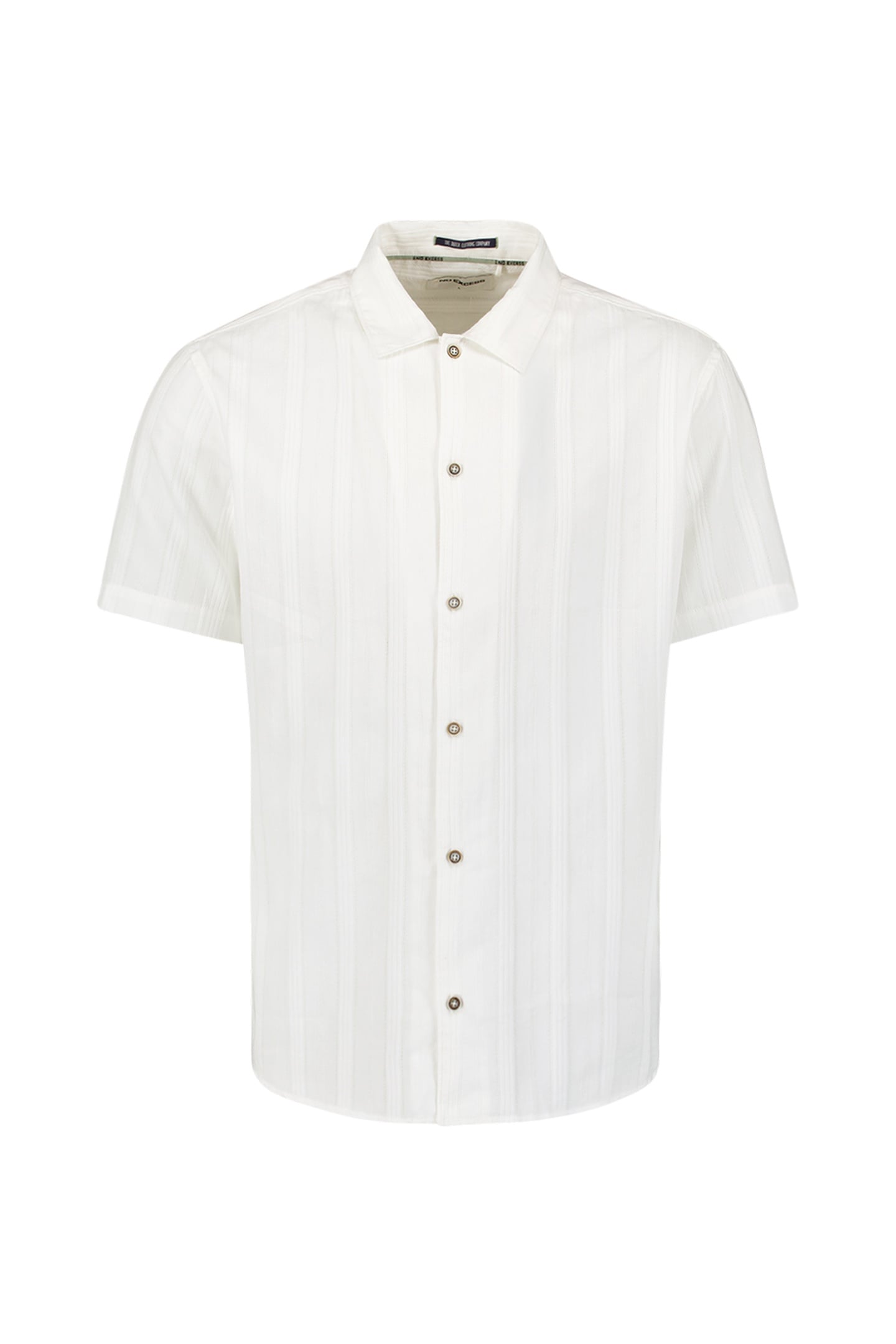 SHIRT SHORT SLEEVE DOBBY VERTICAL STRIPE SOLID WHITE 1