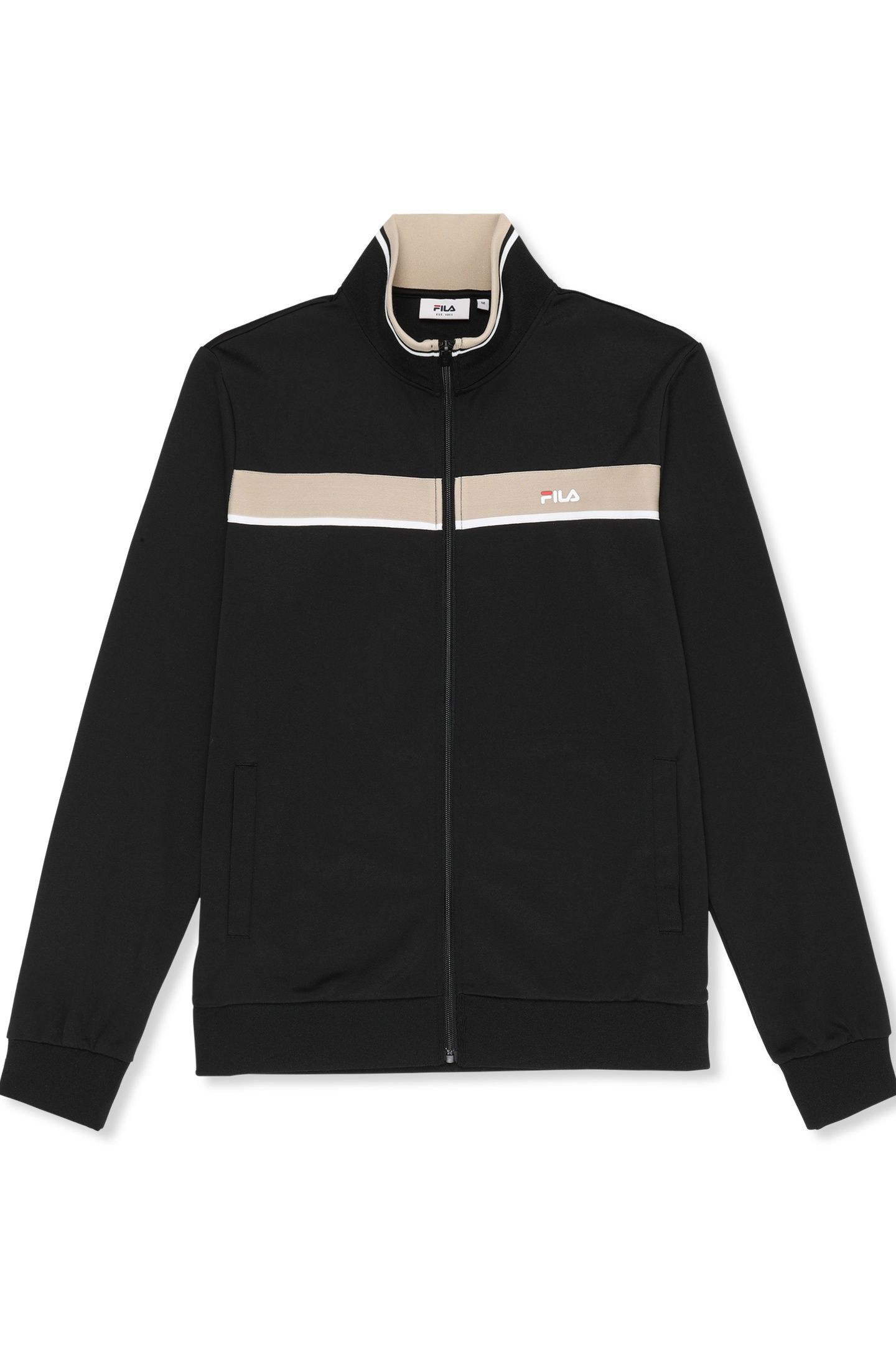 SAGANO REGULAR TAPED TRACK JACKET BLACK-WHITE PEPPER 4
