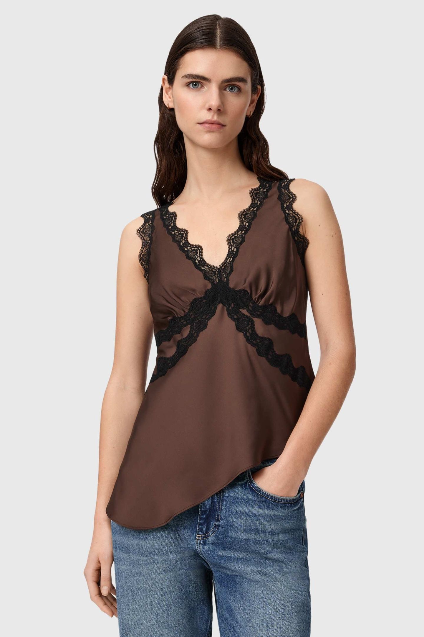 ILKA LACE CAMI BITTER BROWN 3