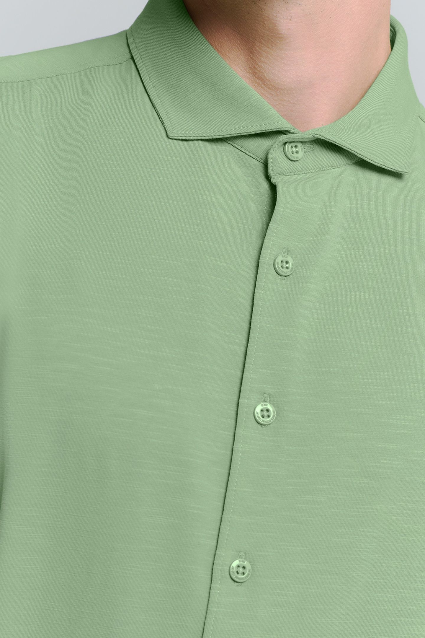 SHIRT SHORT SLEEVE SLUB JERSEY STRETCH GREEN 7