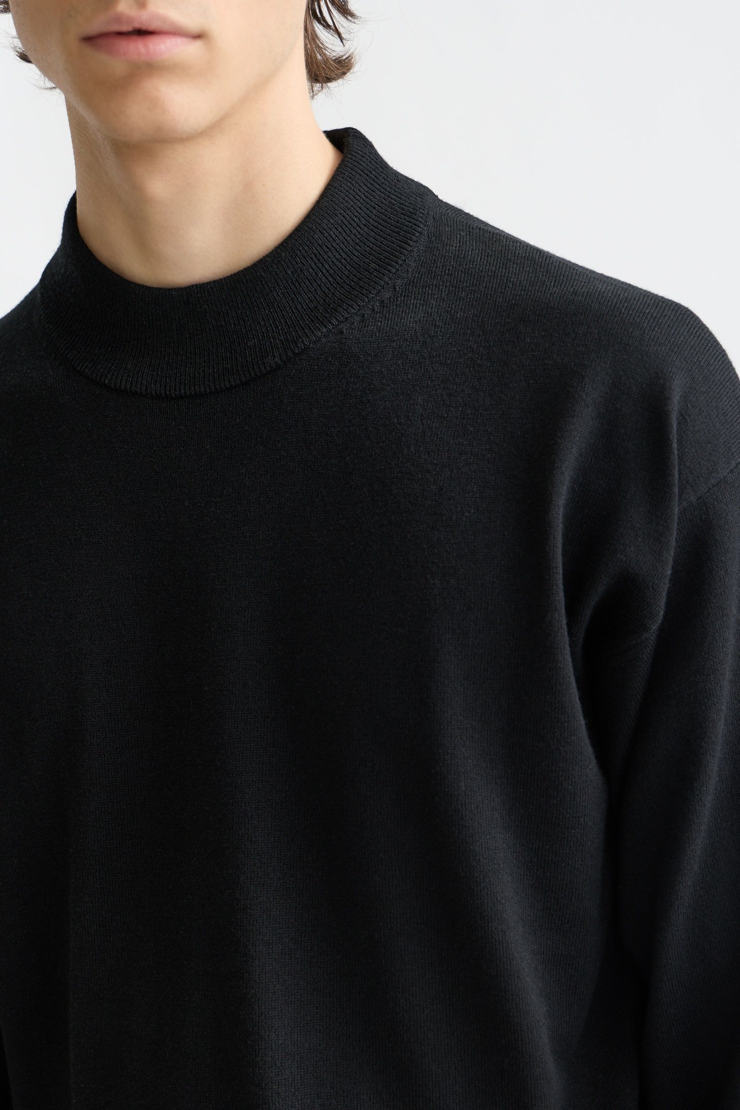 CORE - DROPPED SHOULDER MOCK NECK PULLOVER BLACK 4