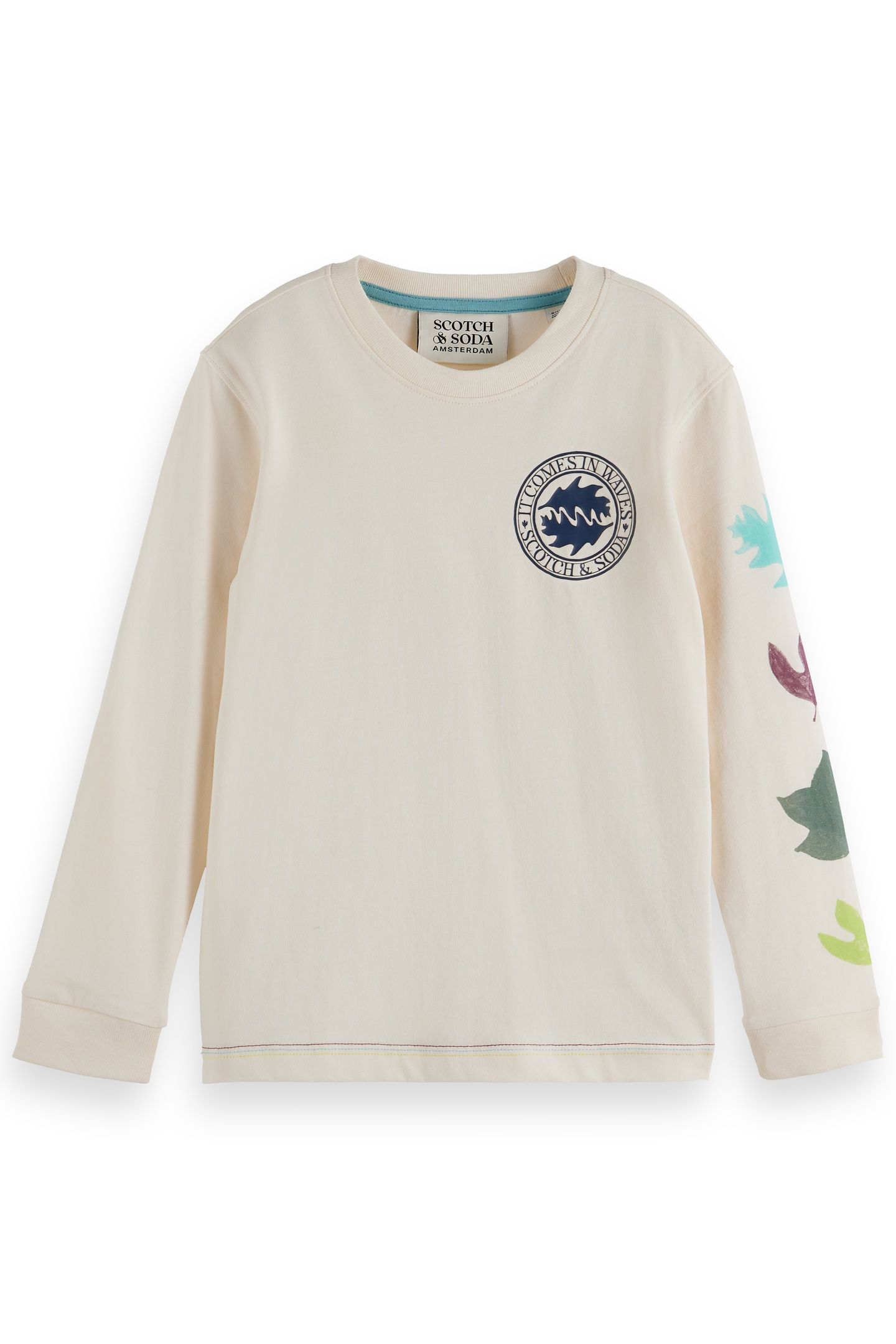BOY RELAXED-FIT LONG-SLEEVED ARTWORK T-SHIRT EGGNOG 1