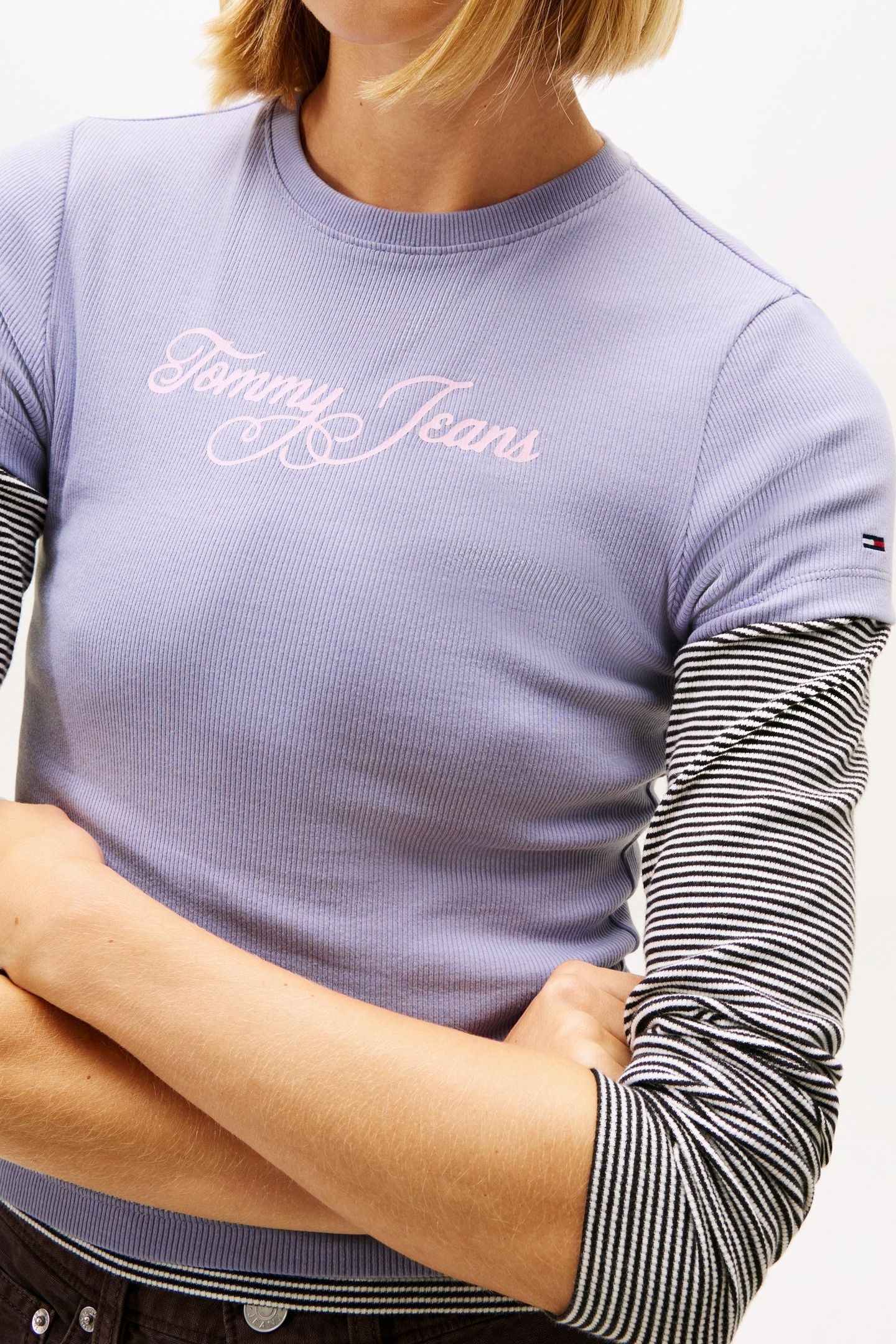SLIM ESSENTIAL LOGO T-SHIRT PERIWINKLE DUSK 4