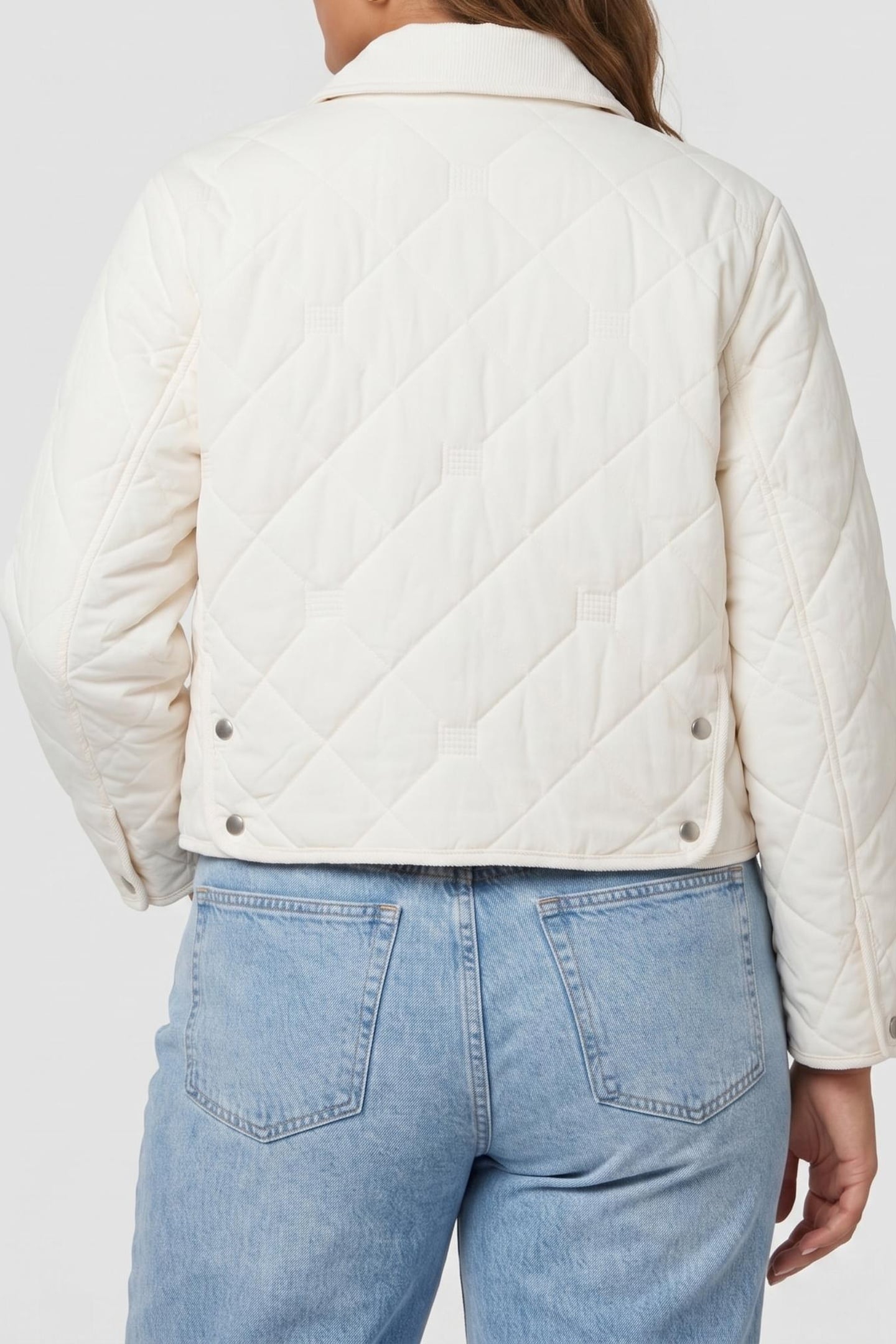 PADDED FLAG QUILTED JACKET IVORY SILK 2