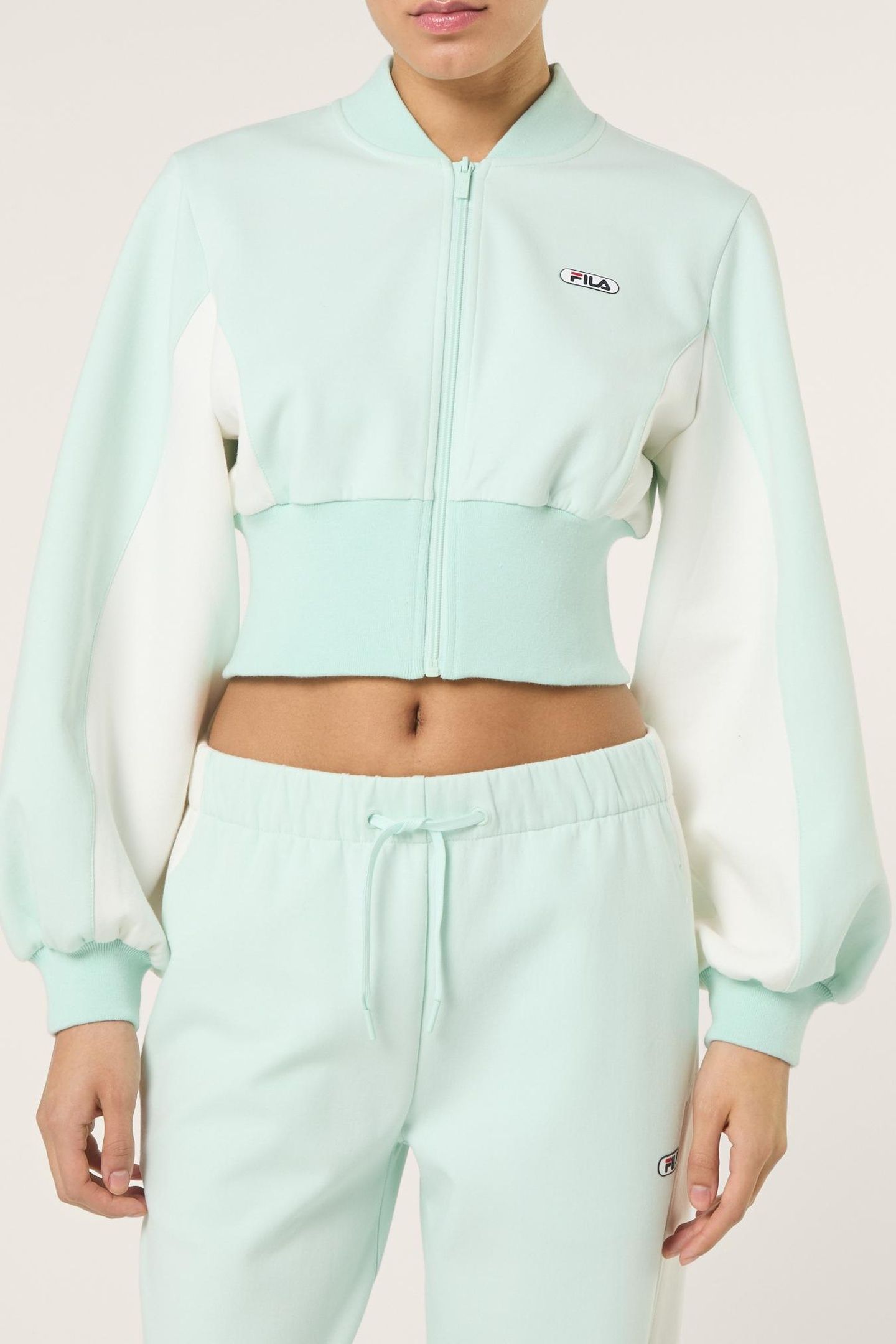 LECORE CROPPED HIGH RIB SCUBA TRACK JACKET SOOTHING SEA-EGRE 1
