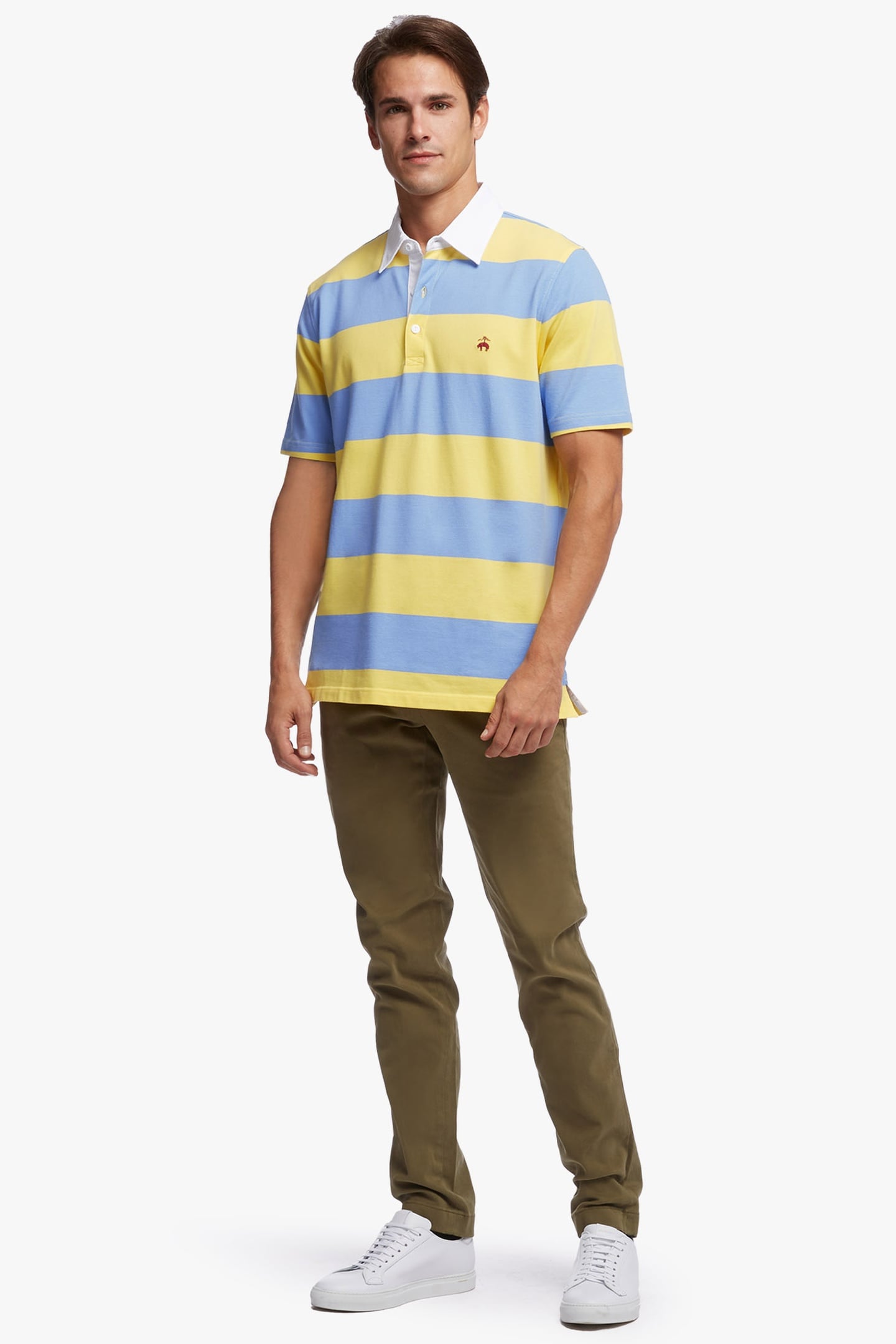 SLIM-FIT RUGBY STRIPE STRETCH PIQUE POLO SHIRT LIGHT BLUE 2