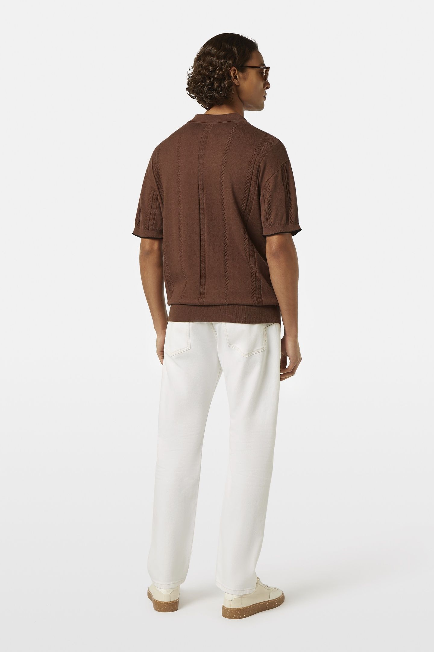RELAXED FIT KNITTED POLO COLD BREW 3