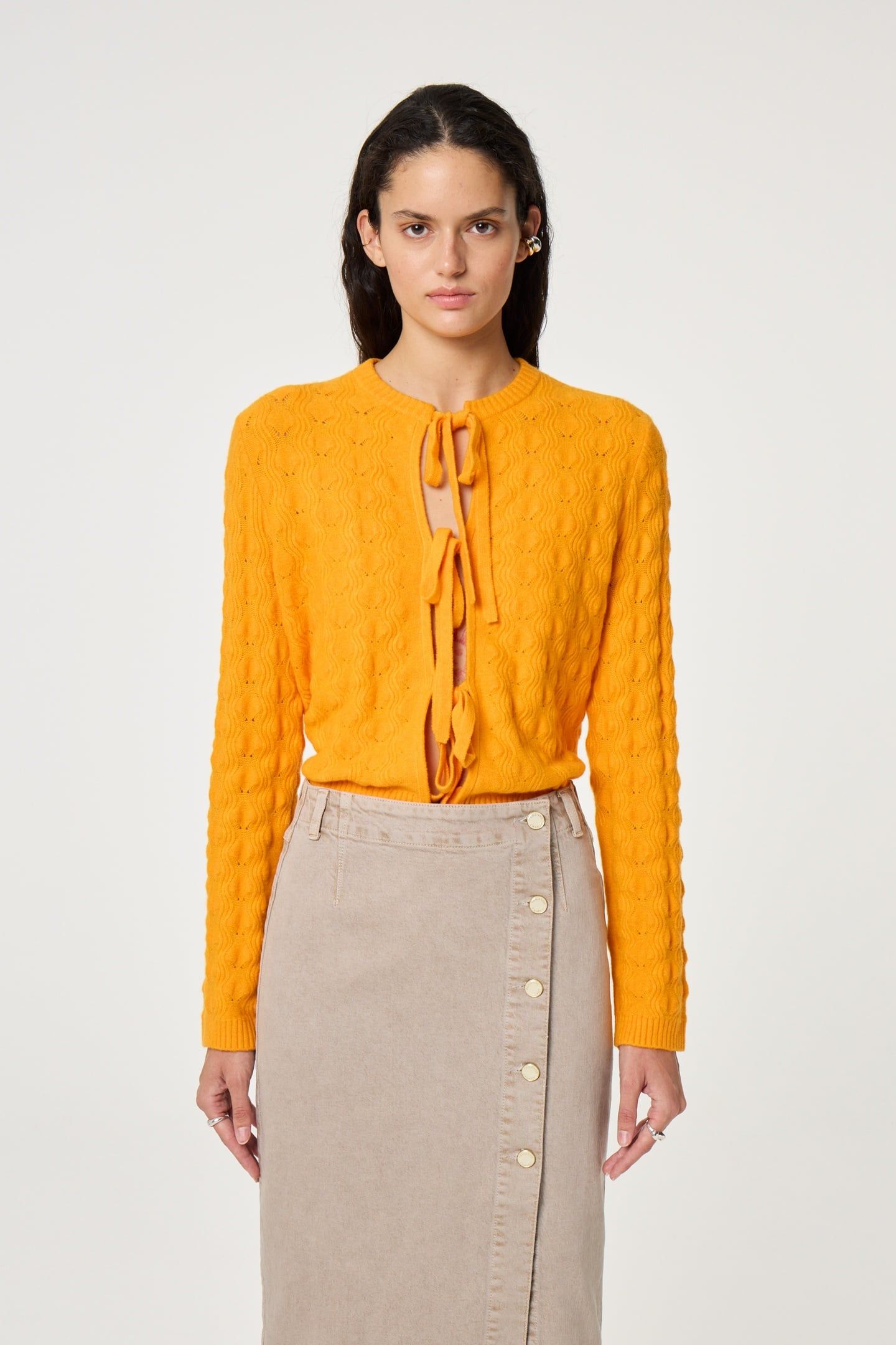 CHELSEA CARDIGAN SOLAR ORANGE 1