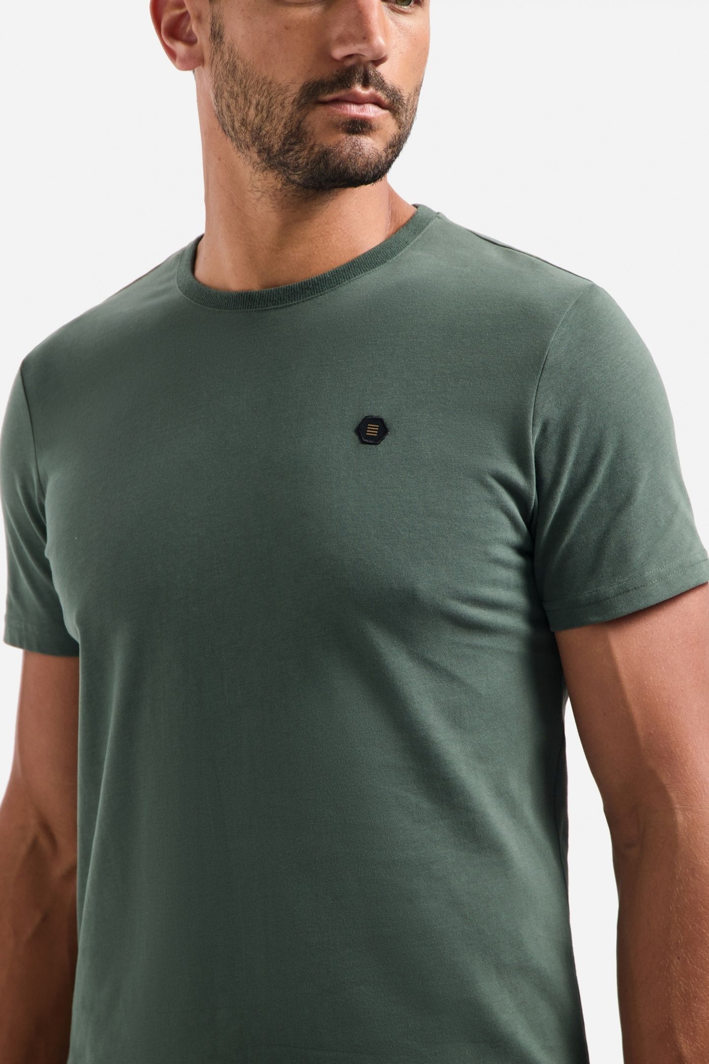 T-SHIRT CREWNECK PEACHED DARK GREEN 5
