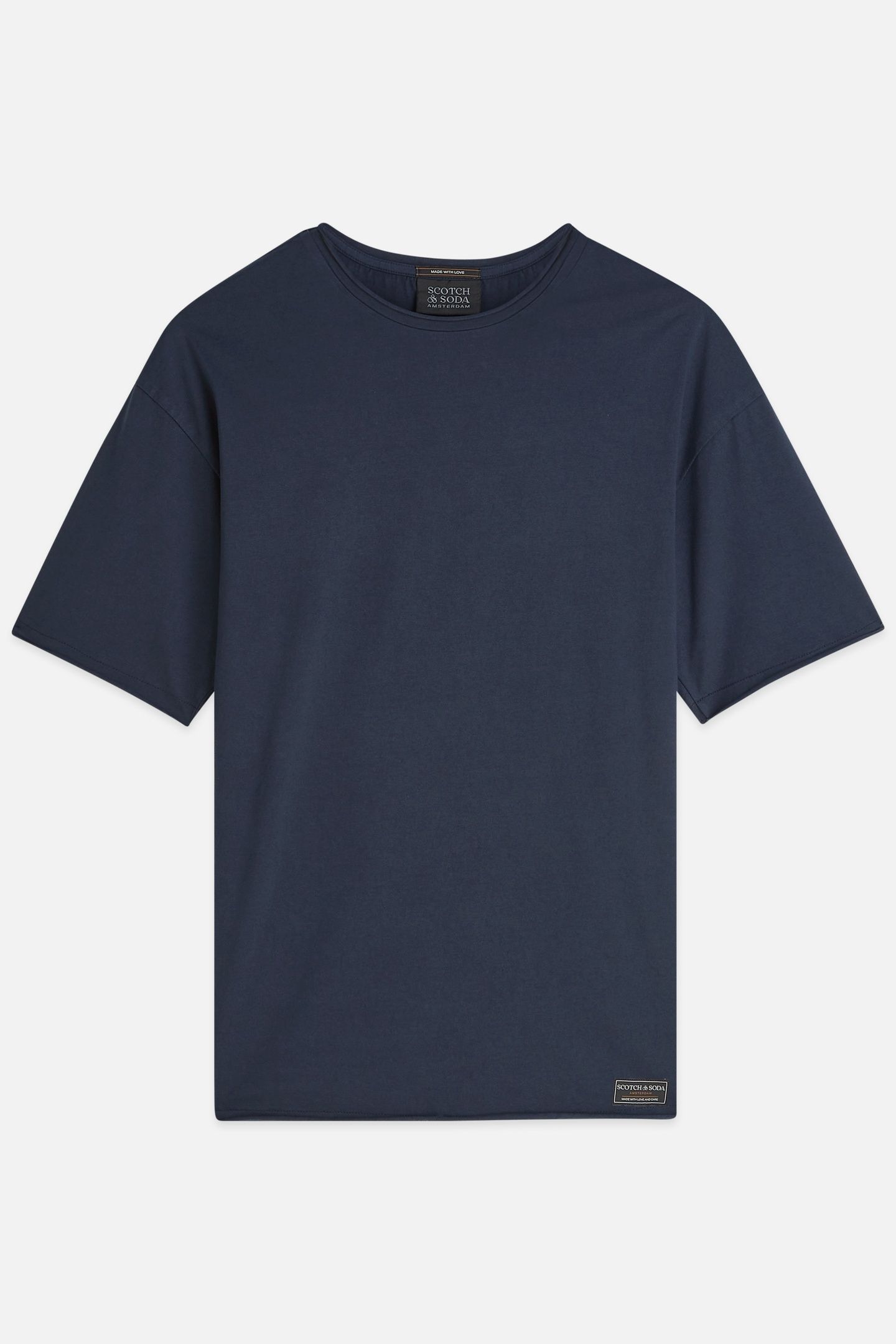 CORE RAW-EDGED RELAXED-FIT GARMENT-DYED T-SHIRT SKY CAPTAIN 4
