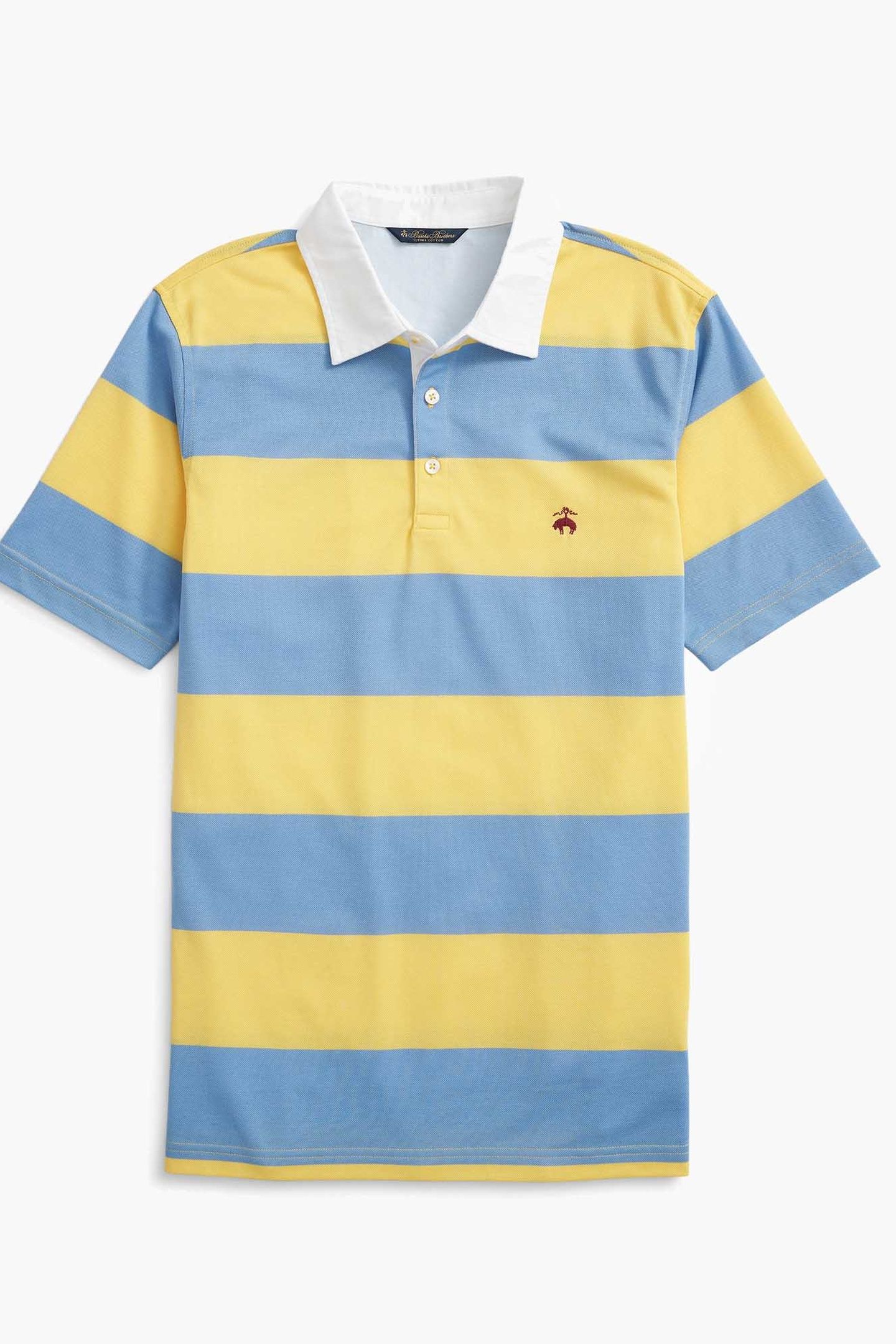 SLIM-FIT RUGBY STRIPE STRETCH PIQUE POLO SHIRT LIGHT BLUE 4