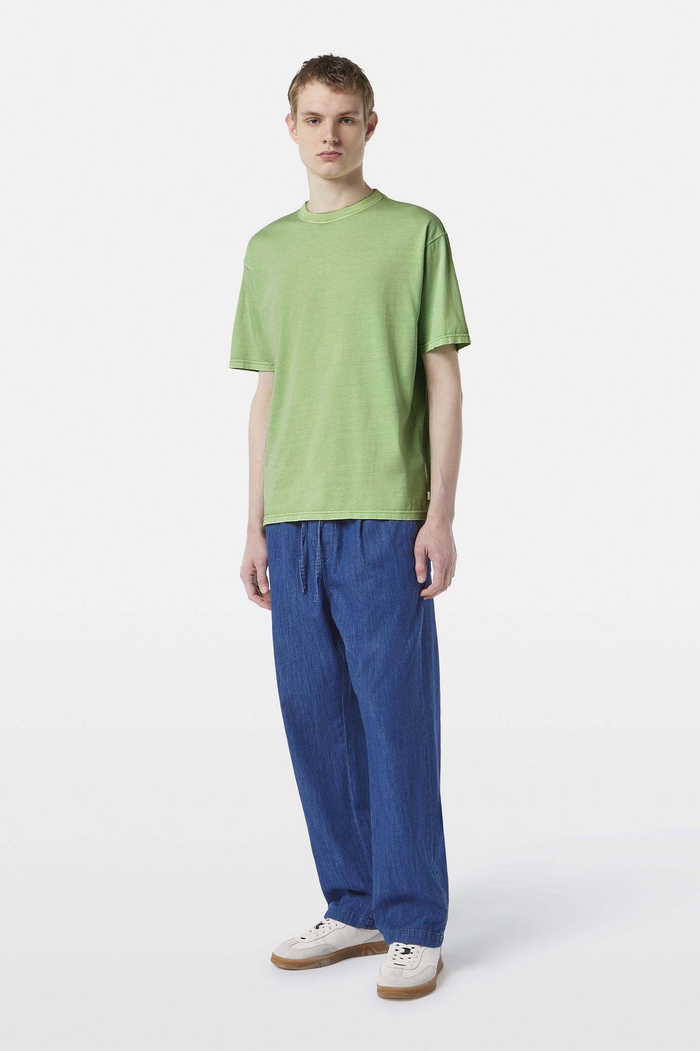 RELAXED-FIT 3 CROSSES GARMENT-DYED T-SHIRT PISTACHIO 2