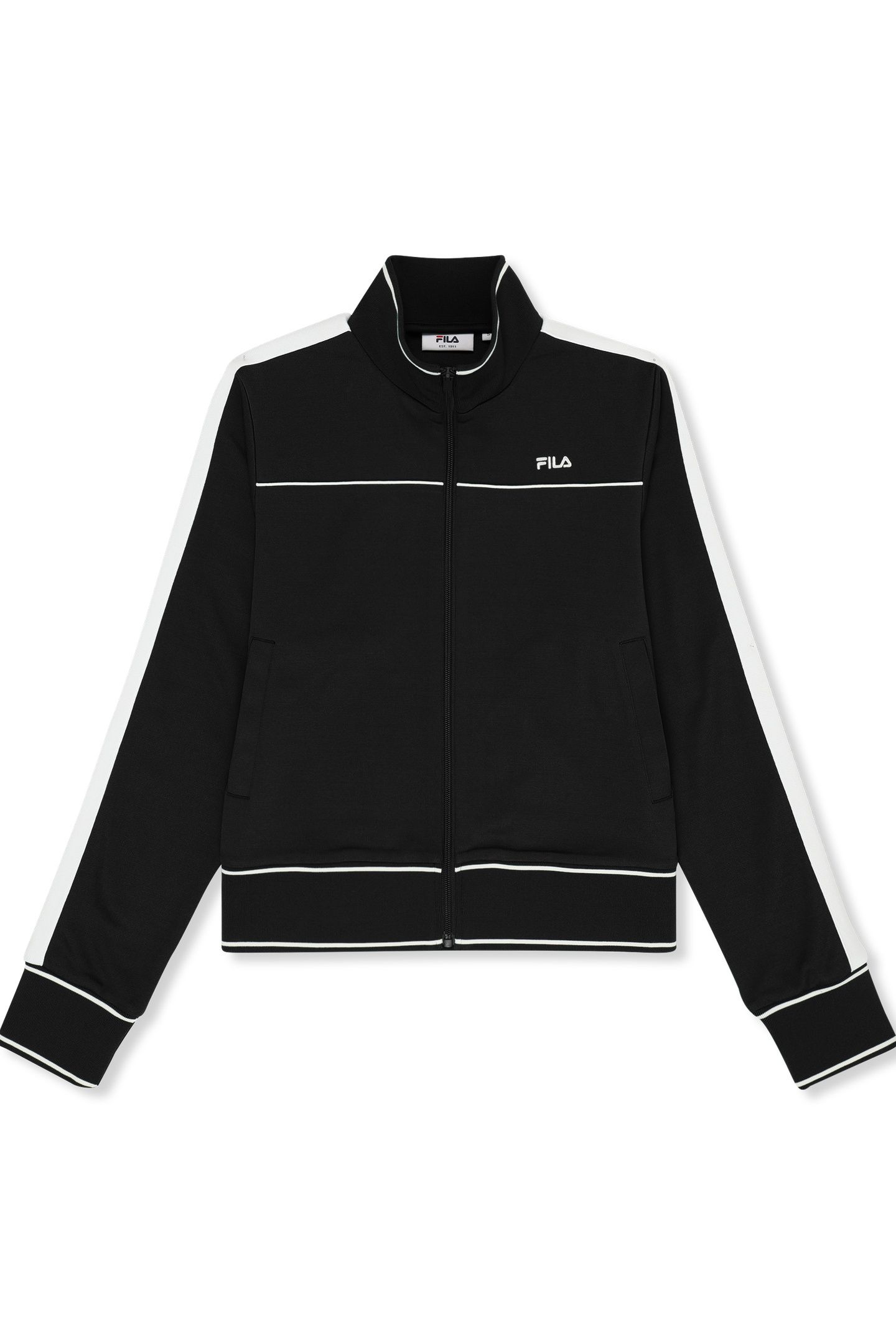 MICHI REGULAR CROPPED TAPED TRACK JACKET BLACK 4