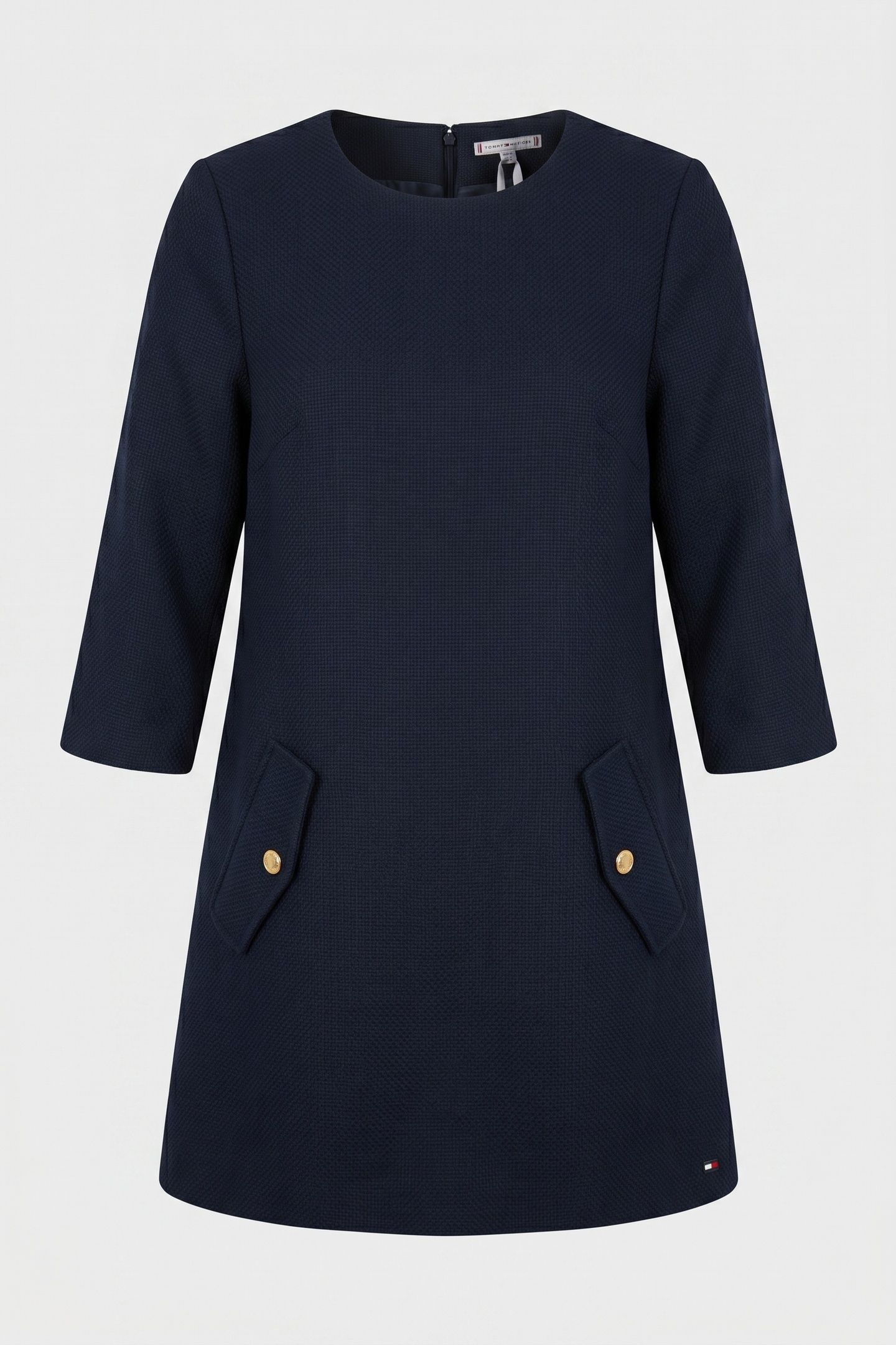 PREPPY TEXTURE MINI DRESS DARK NIGHT NAVY 3
