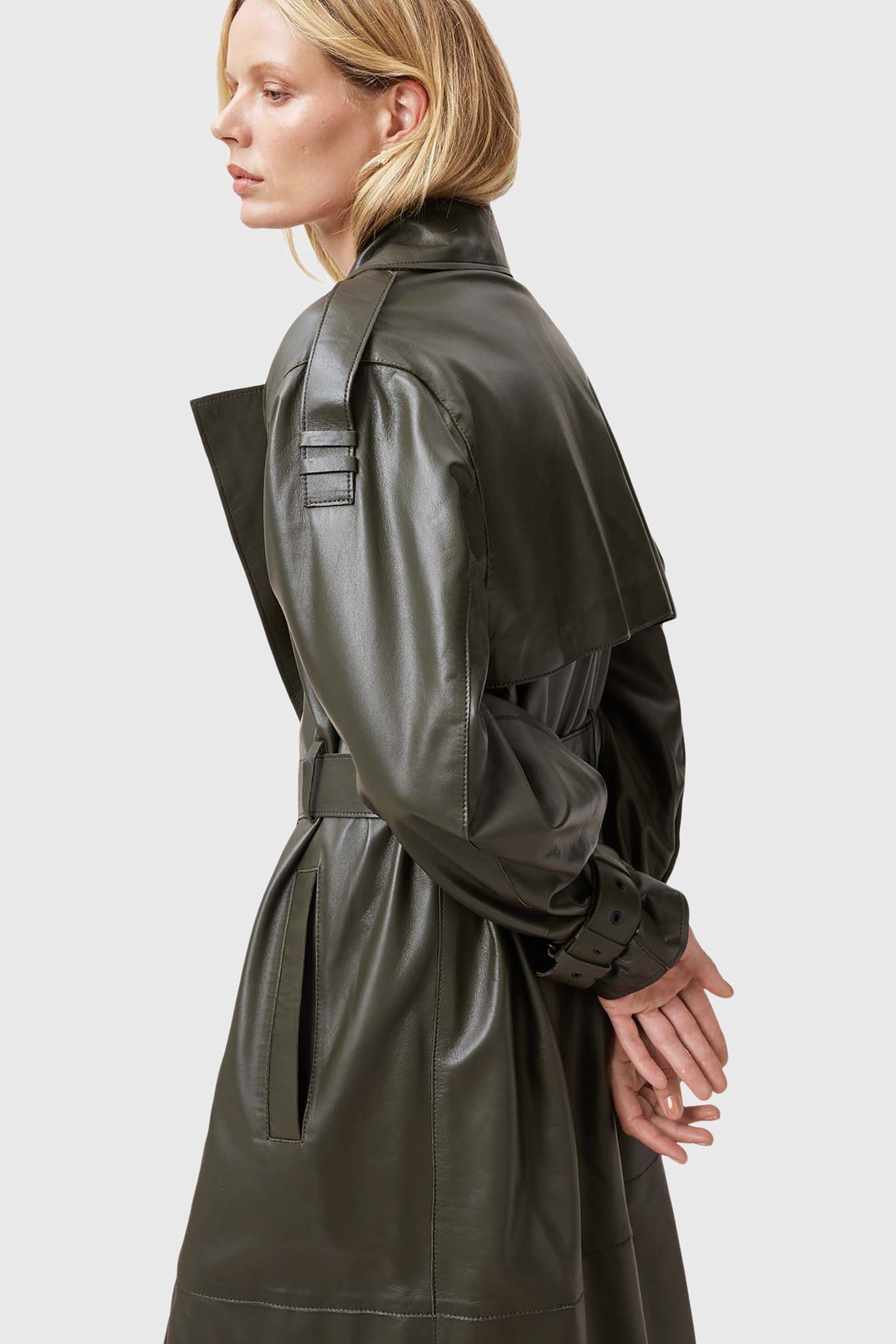 INEZ TRENCH KHAKI GREEN 5