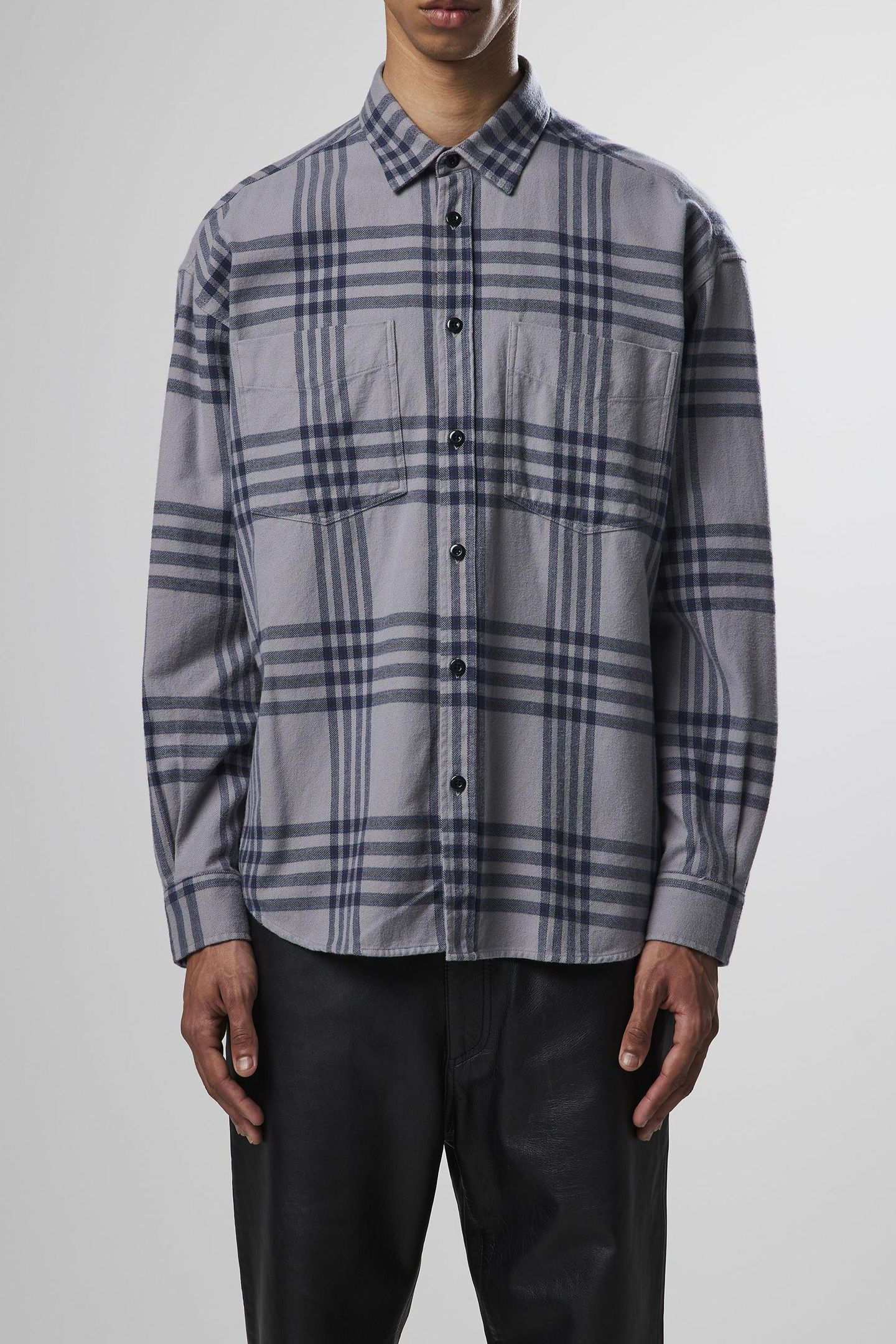 DEON WESTERN 5219 - LONG FIT SHIRT - GREY CHECK 1