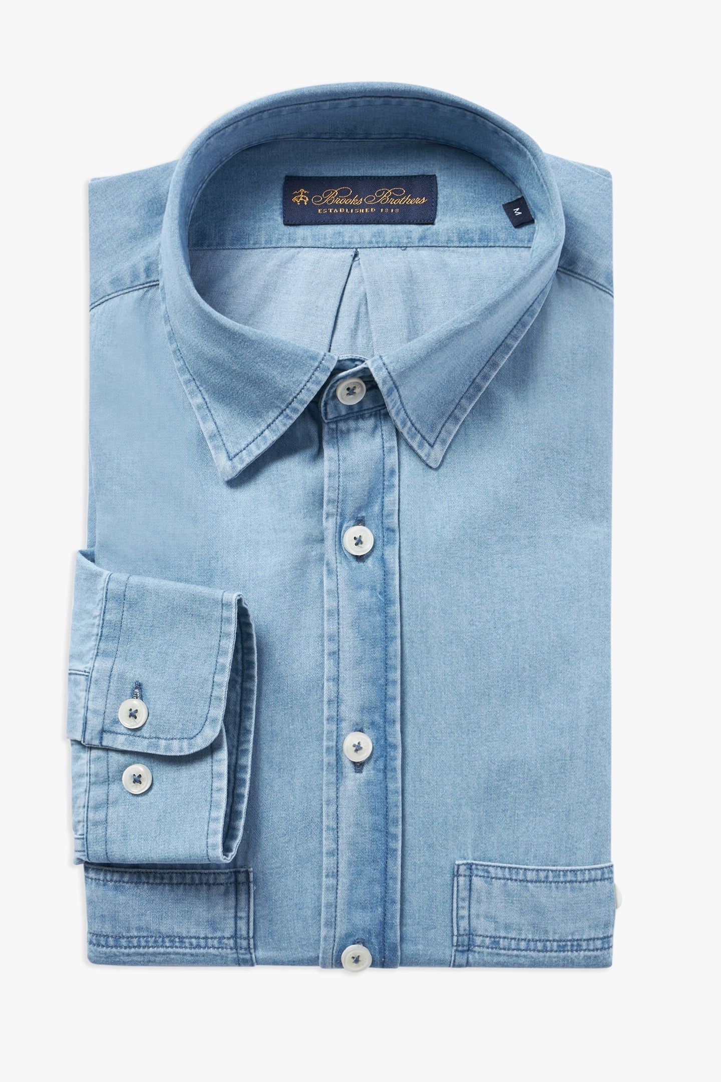 CLASSIC COLLAR DENIM SHIRT LIGHT BLUE 2