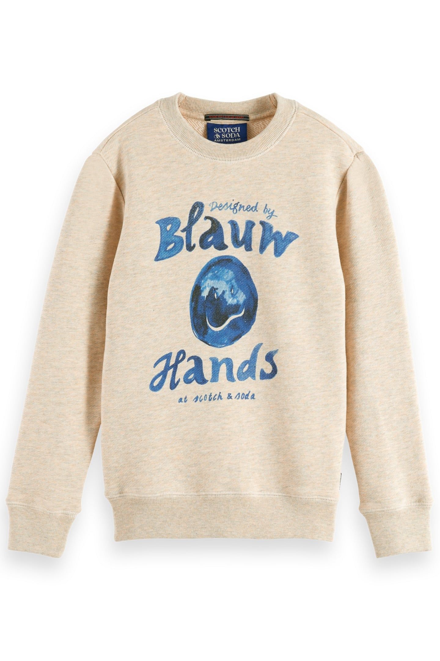 GIRL RELAXED-FIT ARTWORK SWEATSHIRT ECRU MELANGE 1