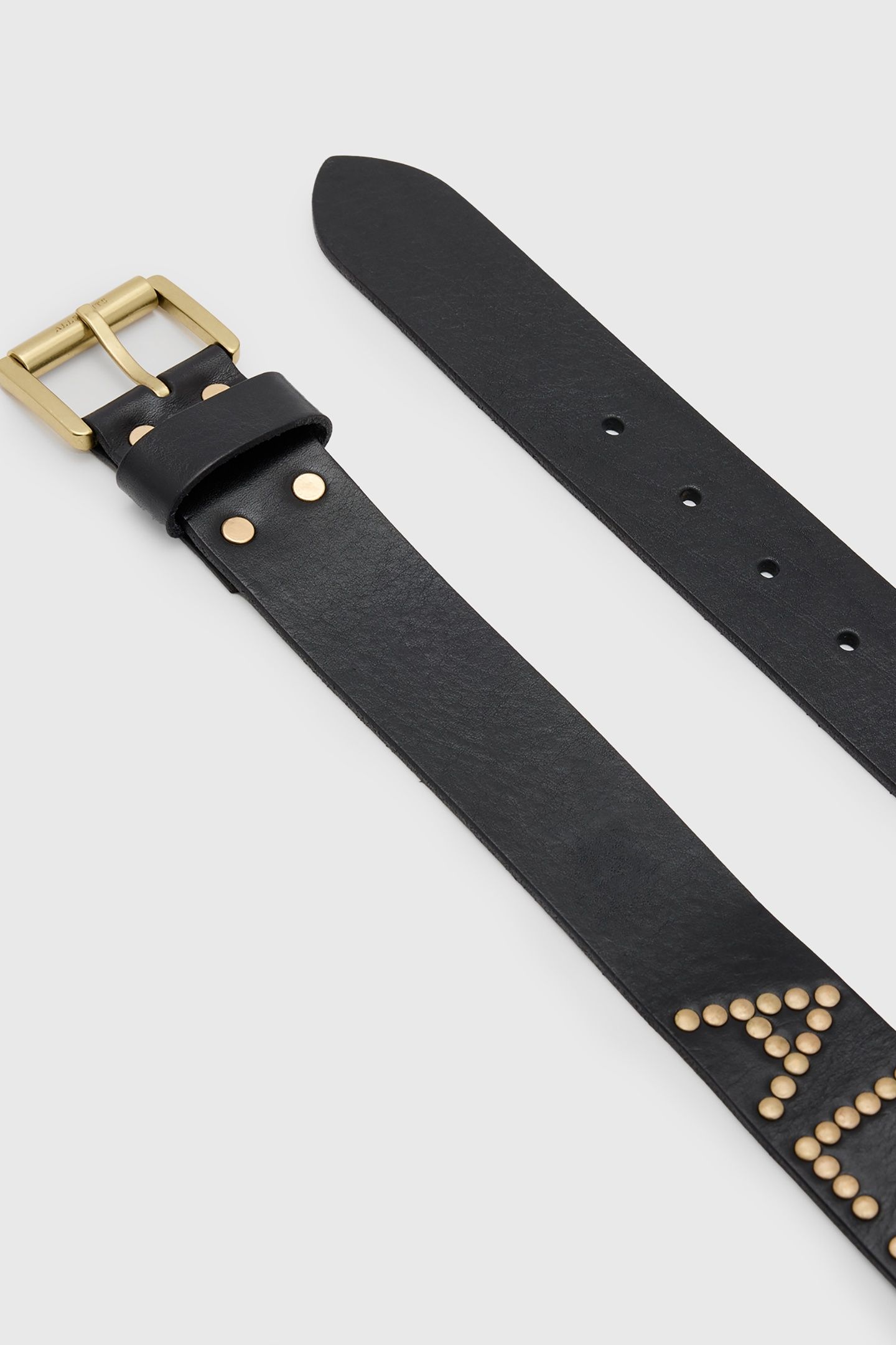 AS ROCKS STUD BELT BLACK/WARM BRASS 7