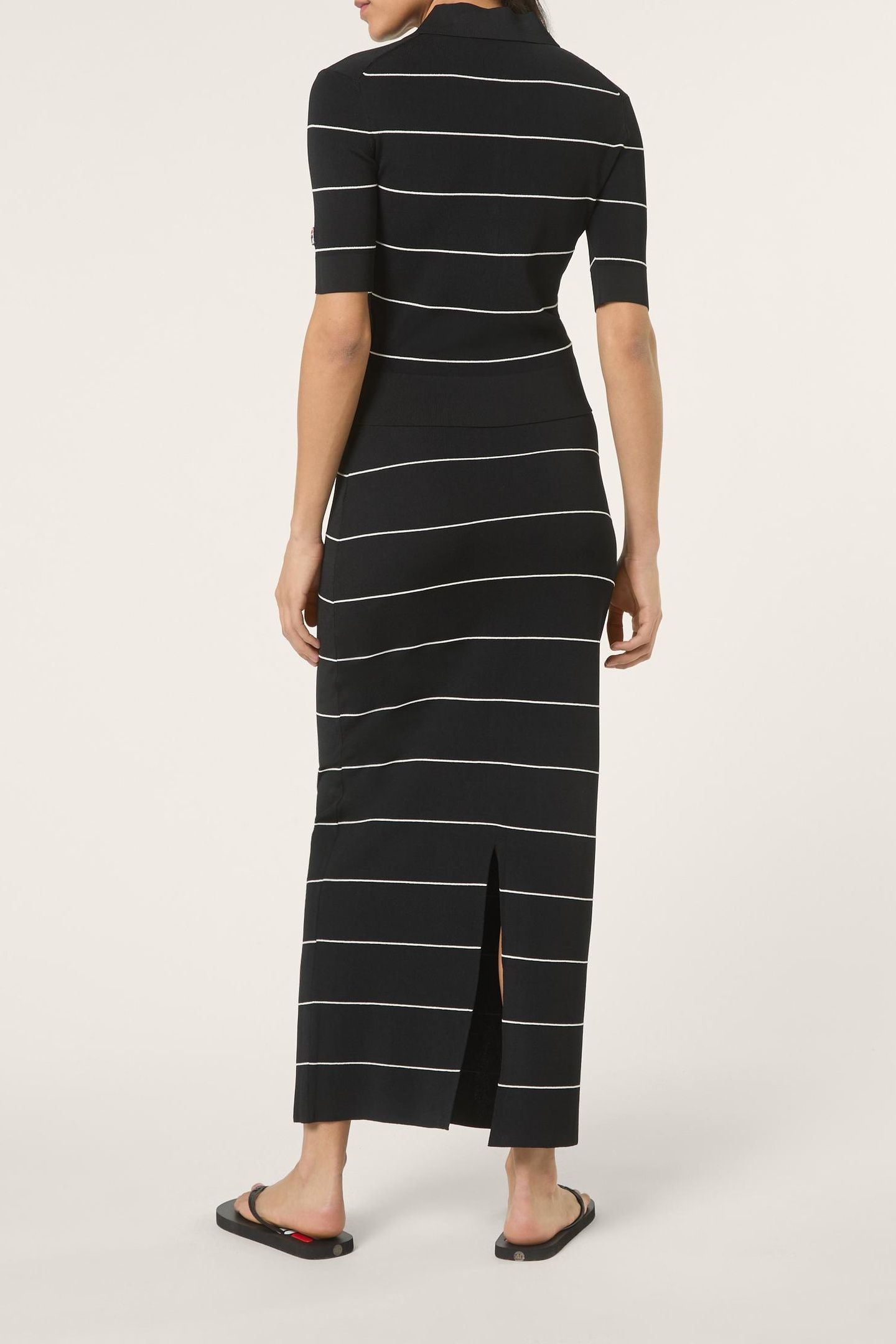 MONTECARLO STRAIGHT FINE KNITTED SKIRT BLACK 3