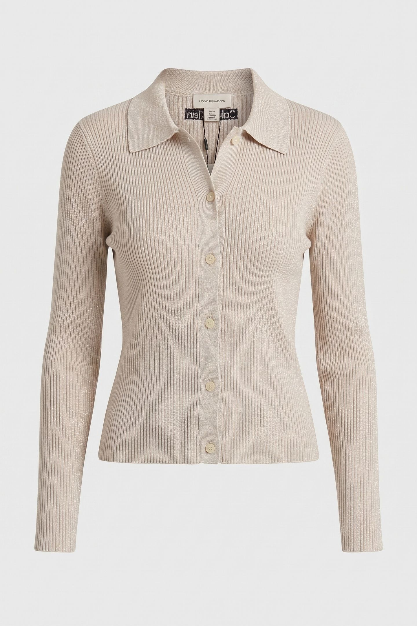 WOOL LUREX COLLARED SWEATER TUSCAN BEIGE 3