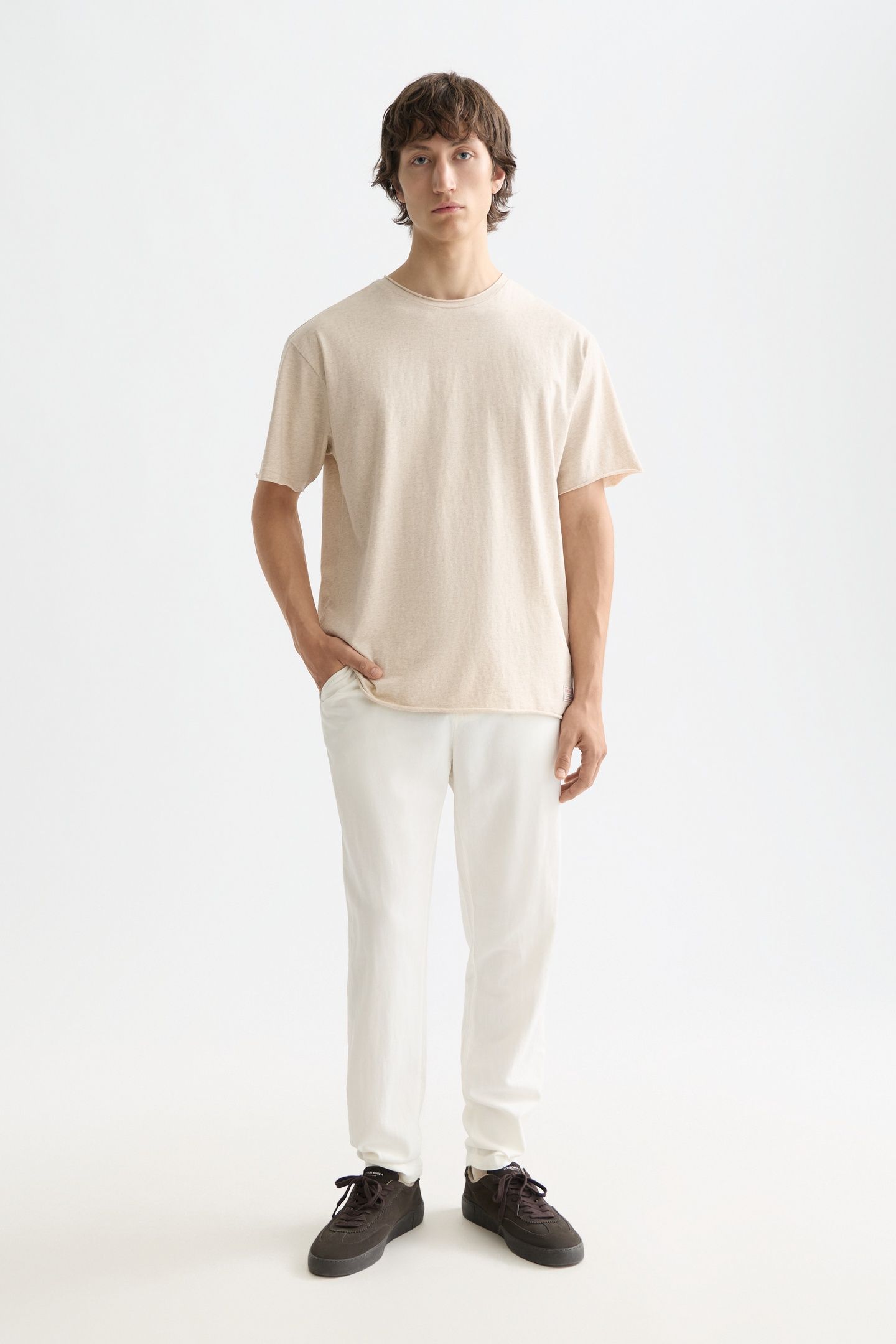CORE - WARREN - COTTON/ LINEN TWILL JOGGER OFF WHITE 1