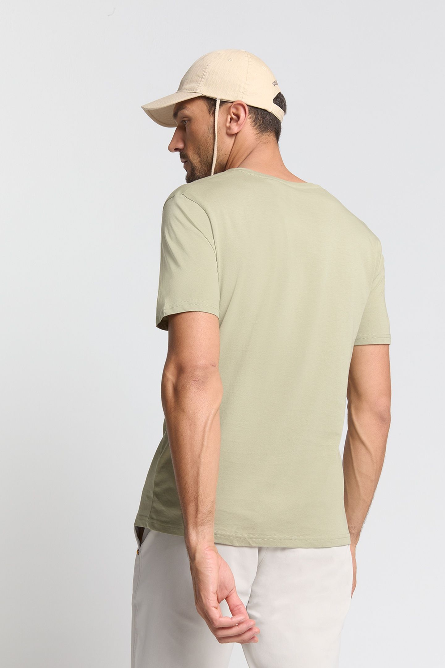 T-SHIRT CREWNECK SOLID BASIC LIGHT MOSS 4