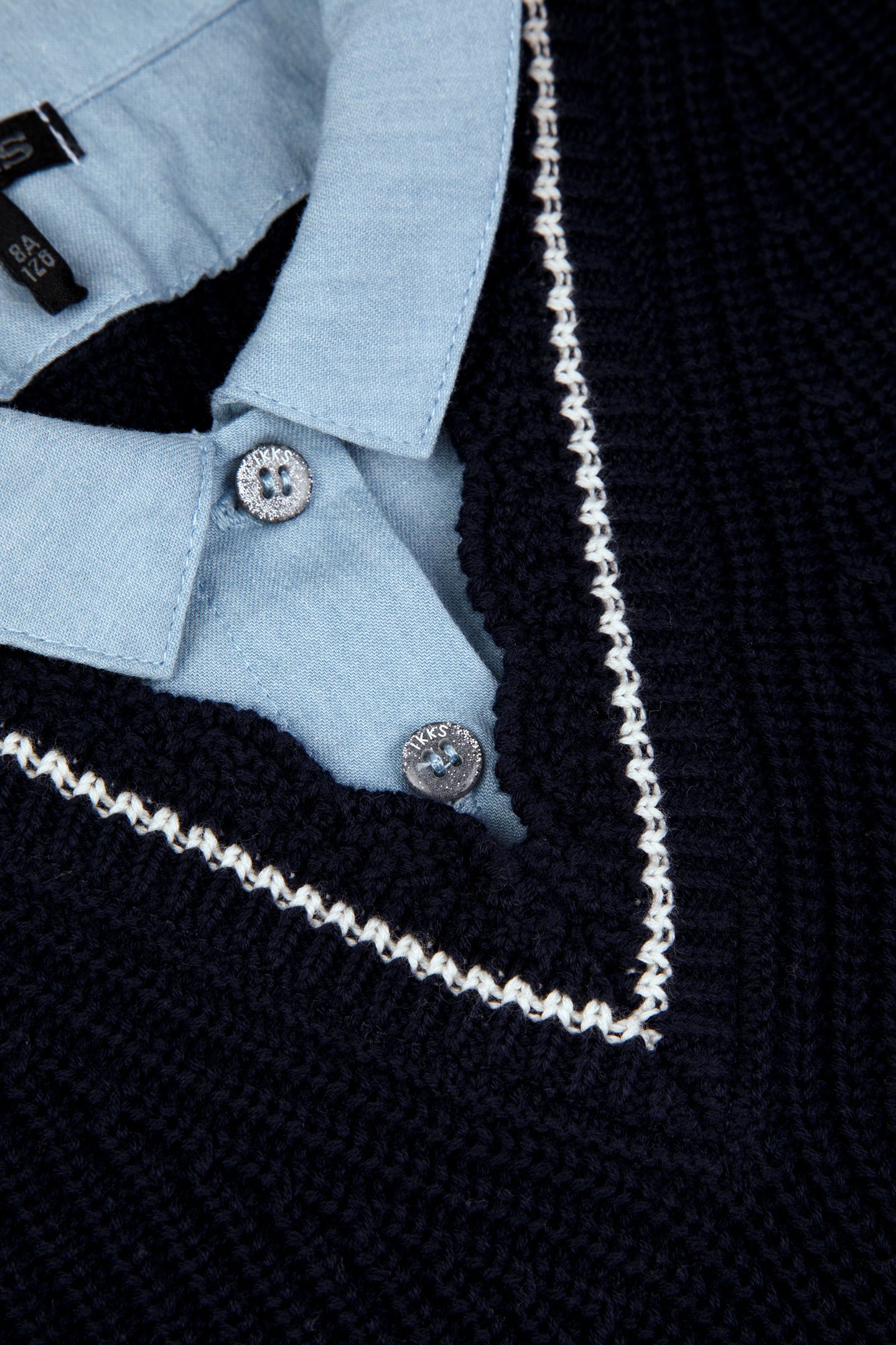 TROMPE-L'OEIL NAVY KNIT SWEATER SHIRT 3