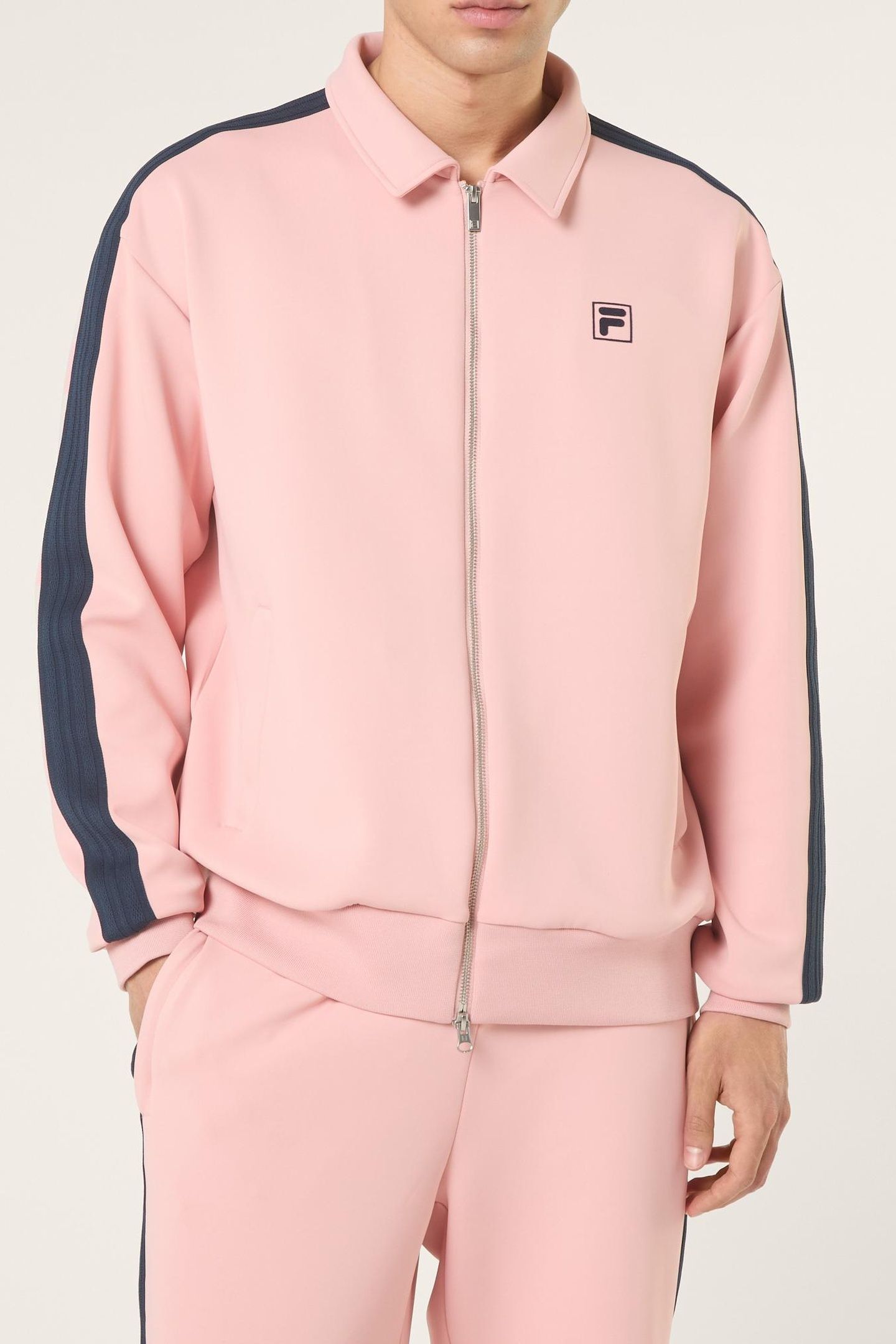 VAIANO RELAXED TAPED TRACK JACKET MELLOW ROSE 1