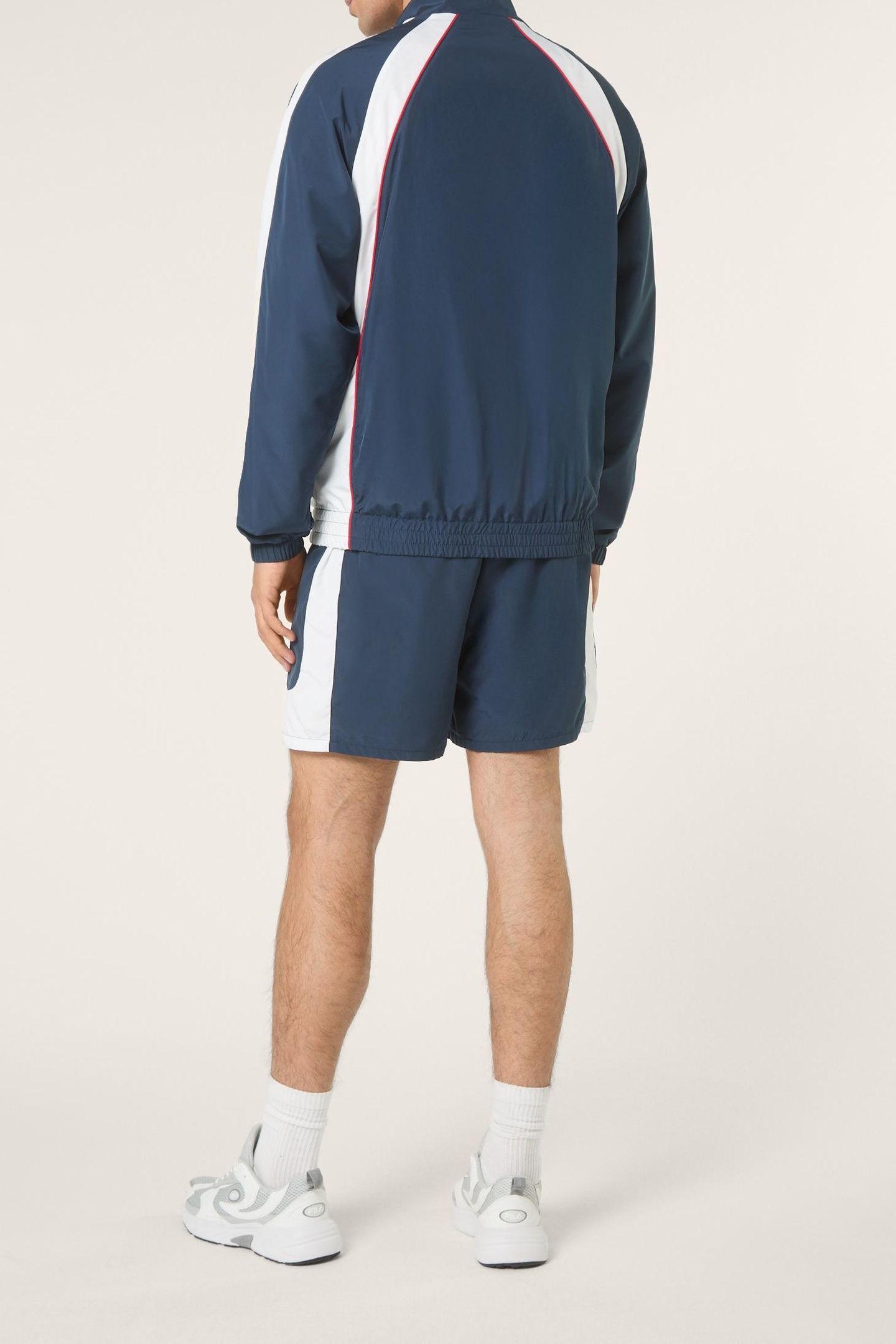 PISTOIA LOOSE BLOCKED WOVEN SHORTS BLACK IRIS-BRIGHT WHITE 3