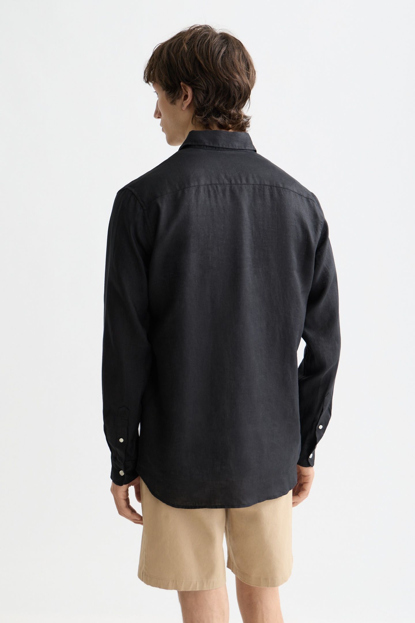 NOS LINEN REGULAR-FIT SHIRT BLACK 2