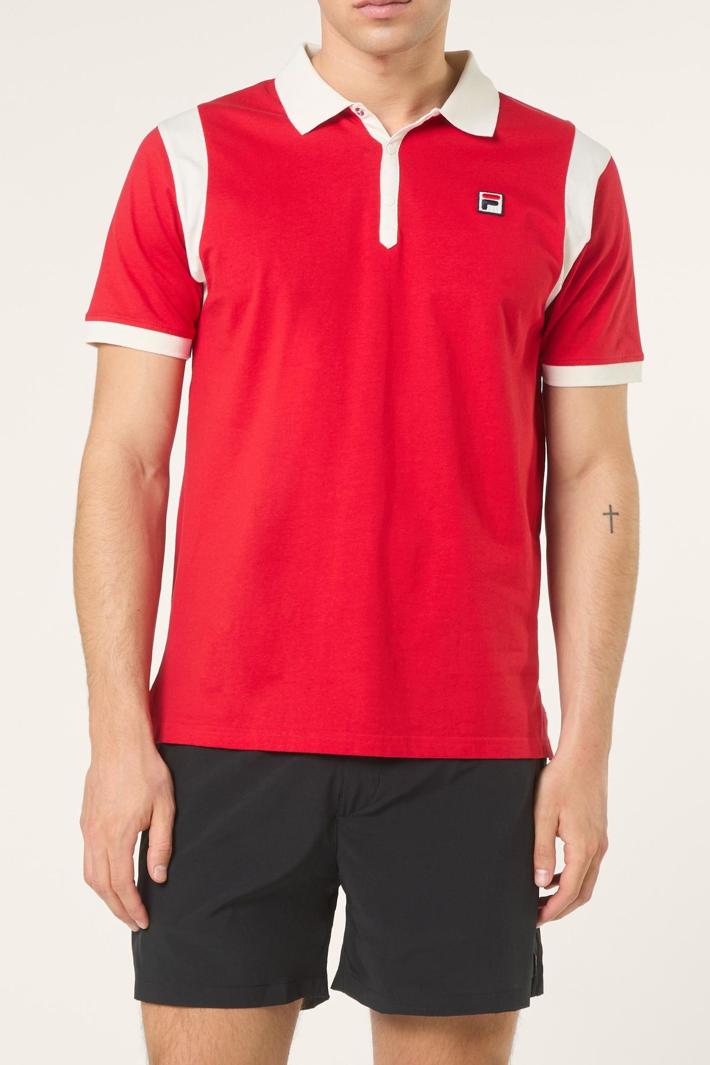 CASOLI REGULAR BLOCKED POLO SHIRT TRUE RED-EGRET 1