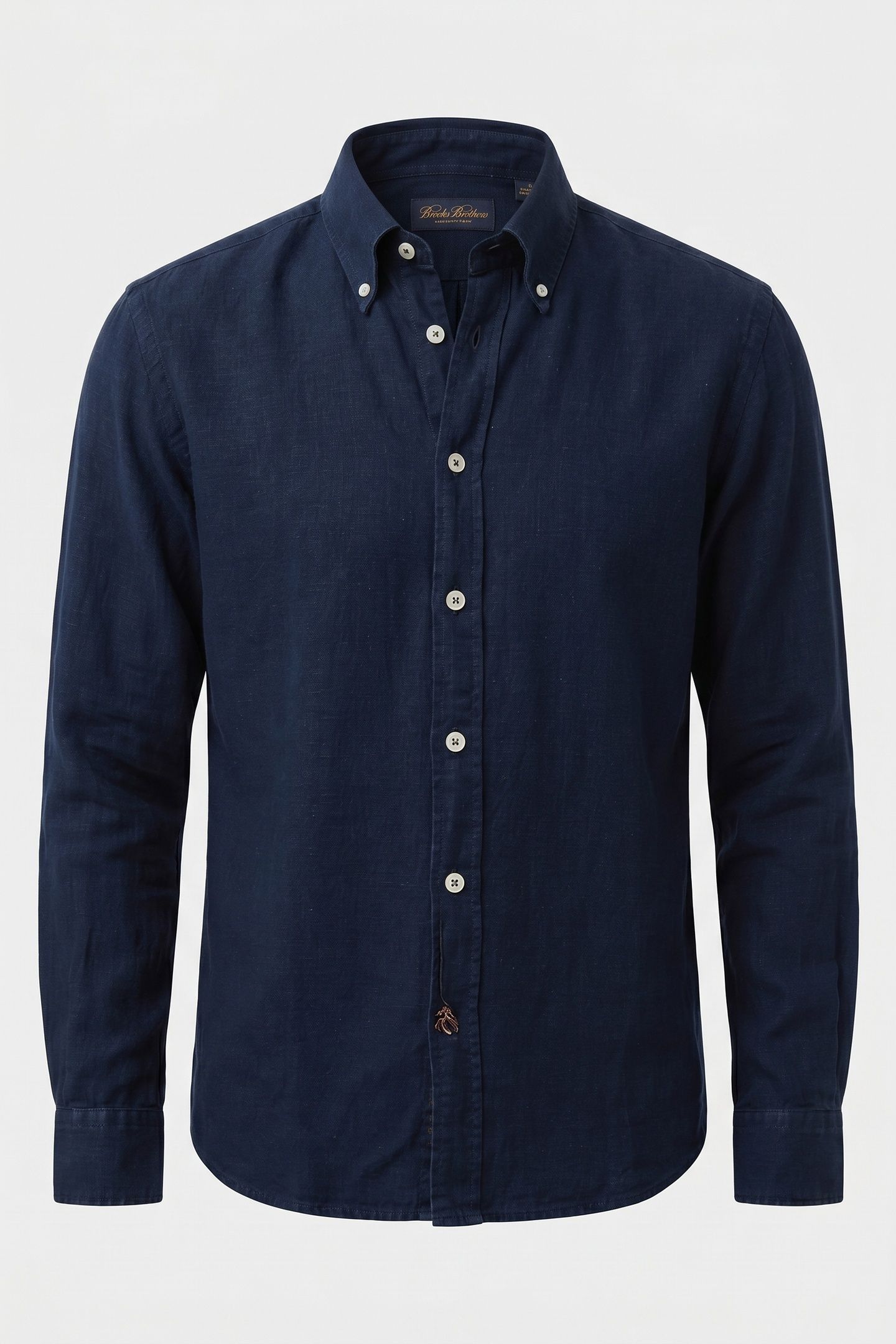 SLIM FIT COTTON-LINEN CHAMBRAY BUTTON DOWN SHIRT BLUE 5