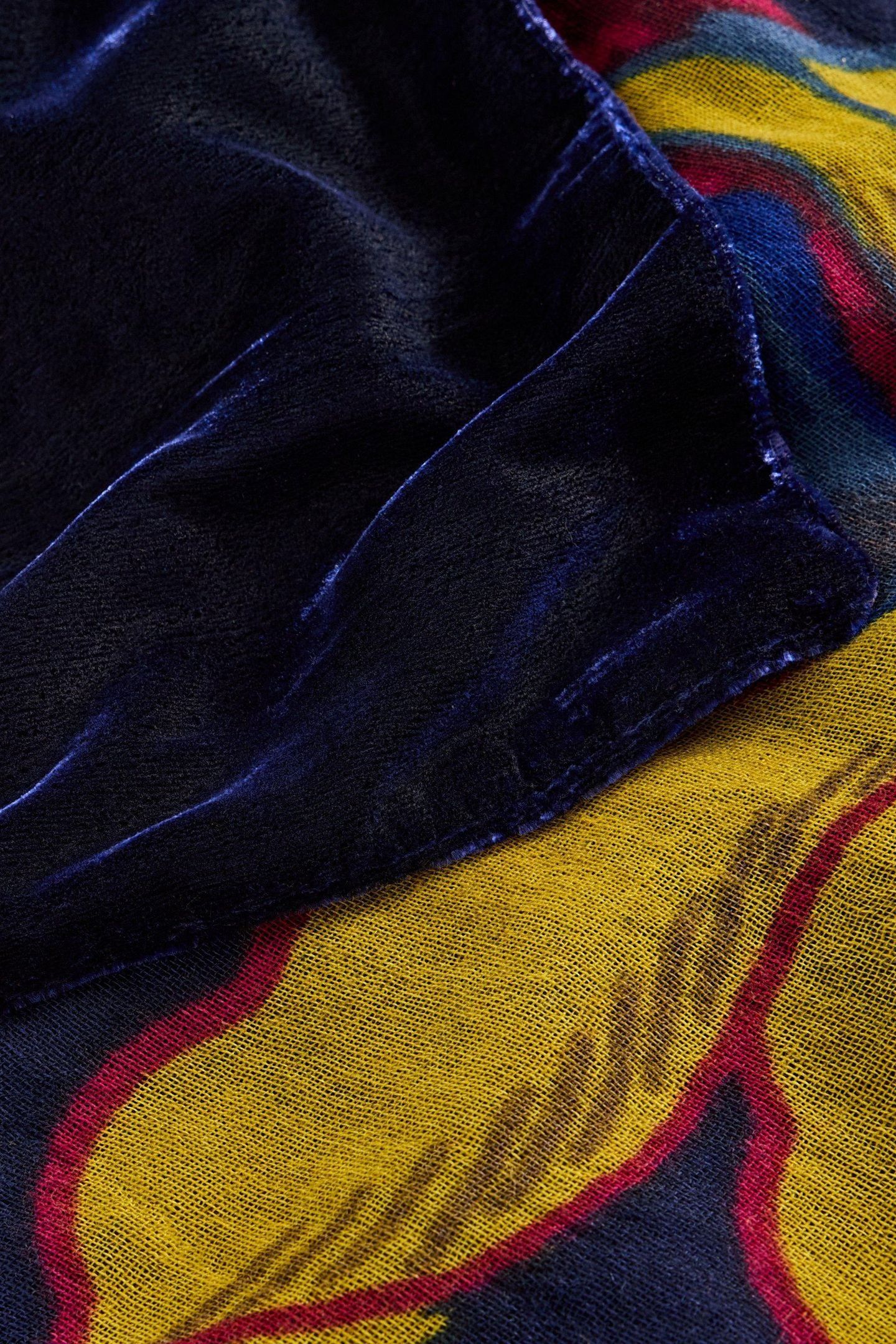 VELVET PRINTED SCARF BLUE PRINT 4