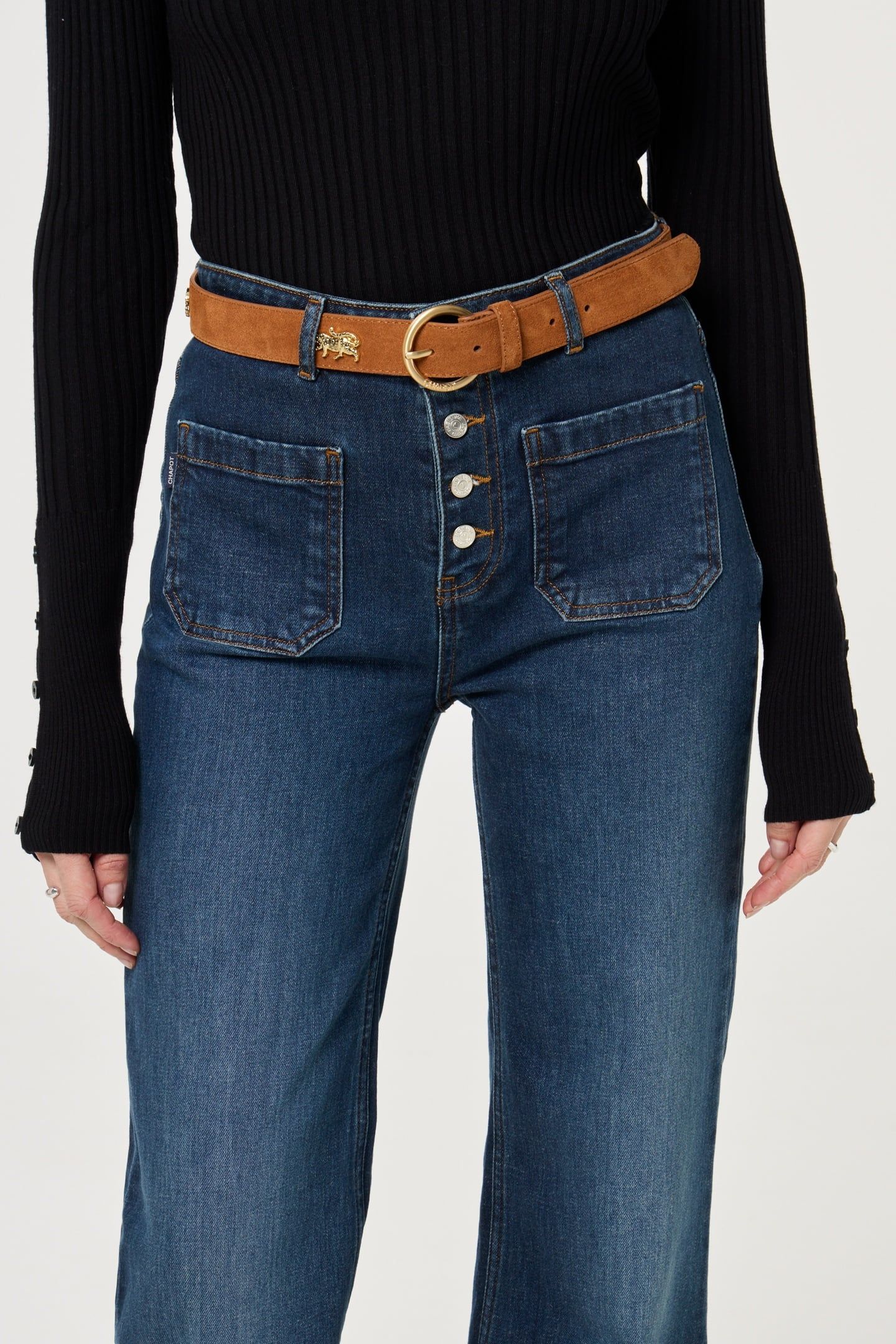 STUDDED LEOPARD BELT BURNT SUGAR 1