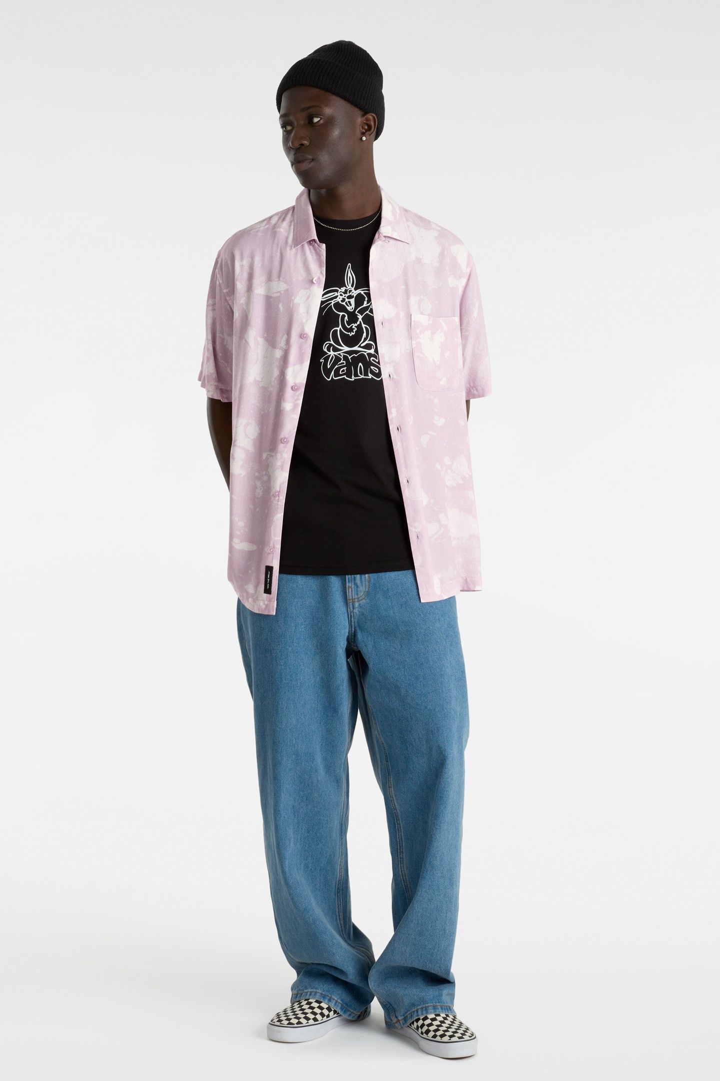 VANS CAMP LOOSE COLLAR SS WOVEN LAVENDER/MARSHMALLOW 3