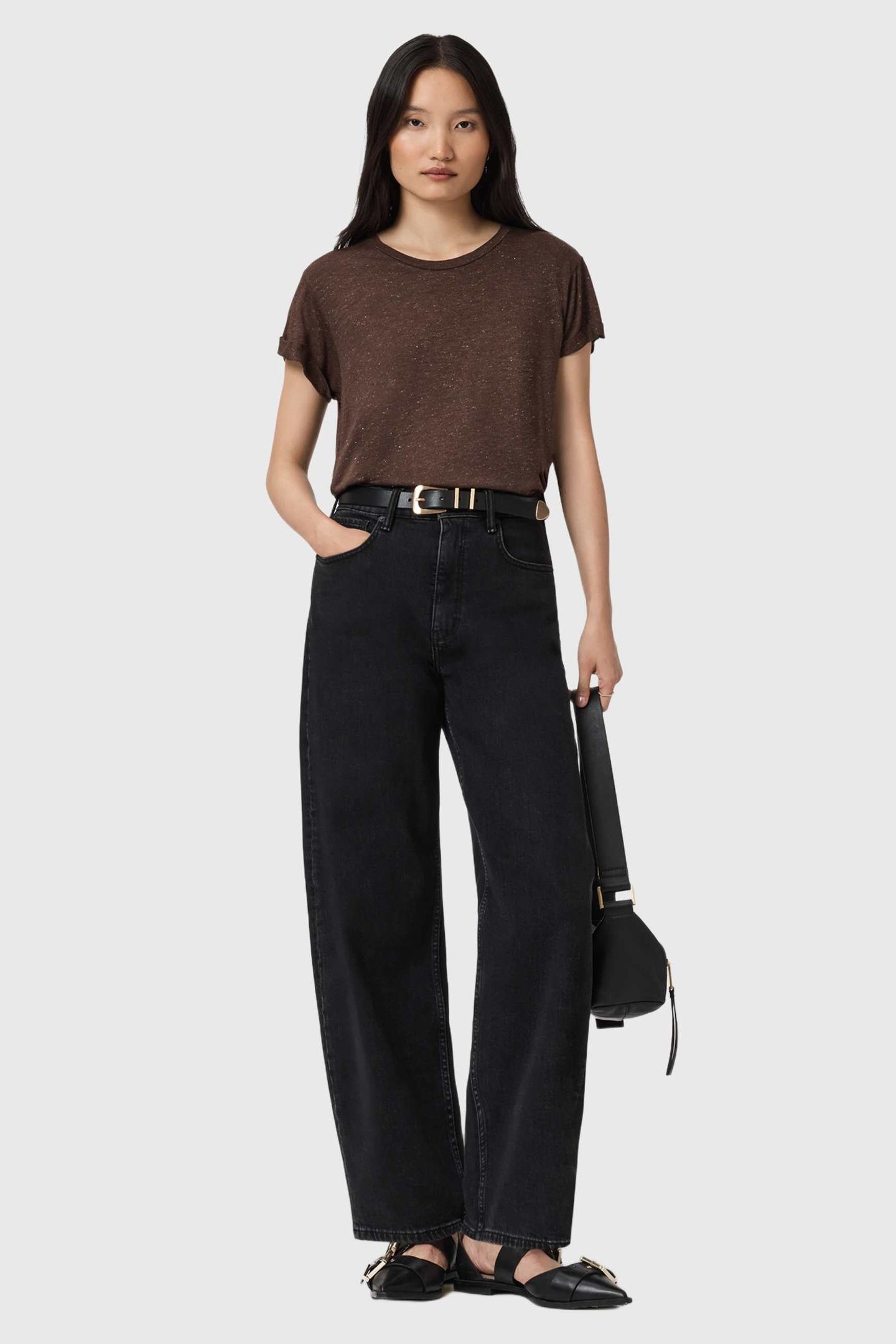 ANNA SHIMMER TEE TORTE BROWN 1