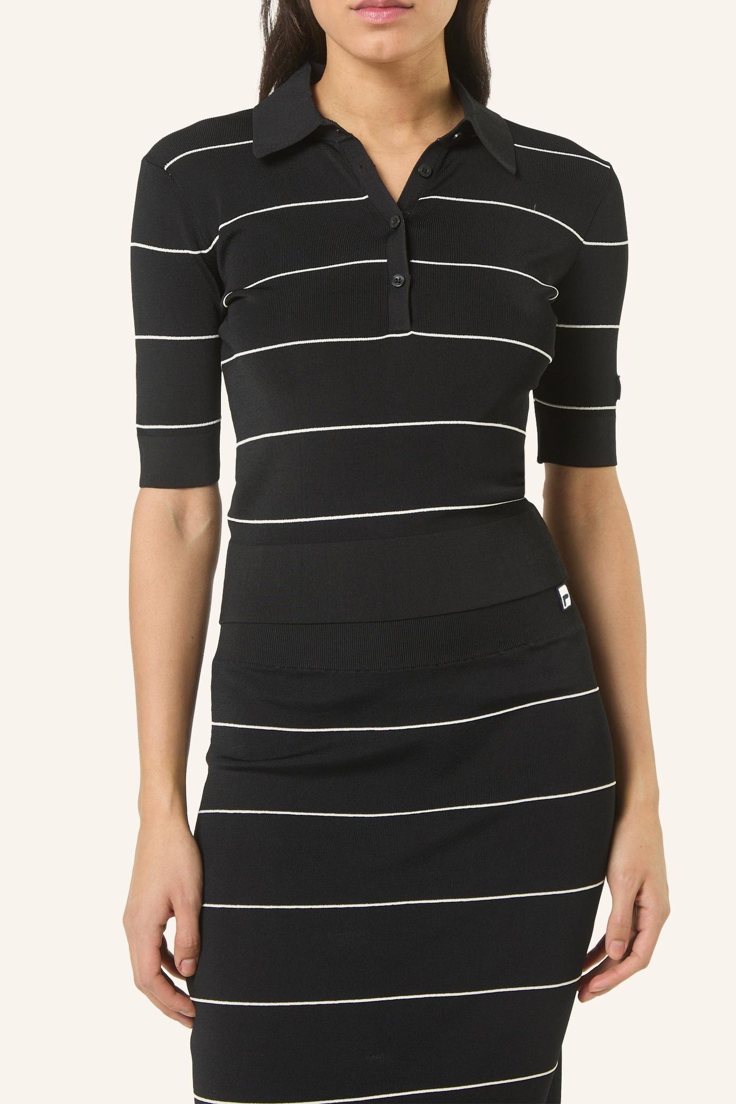 MONTECARLO SLIM FINE KNITTED POLO SHIRT BLACK 1